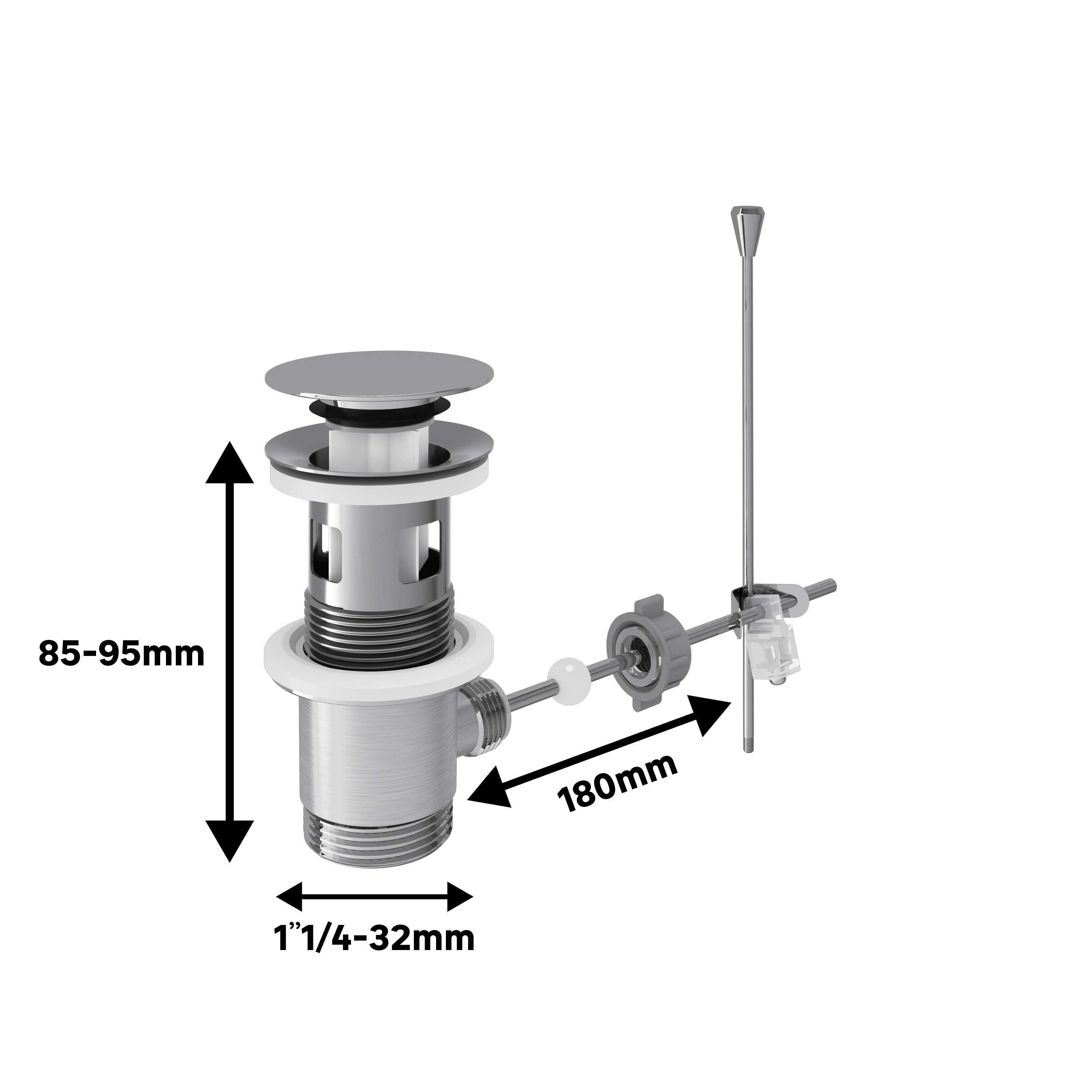 Korek KLIK KLAK chromowany do umywalki okrągły CWT Equation - 4