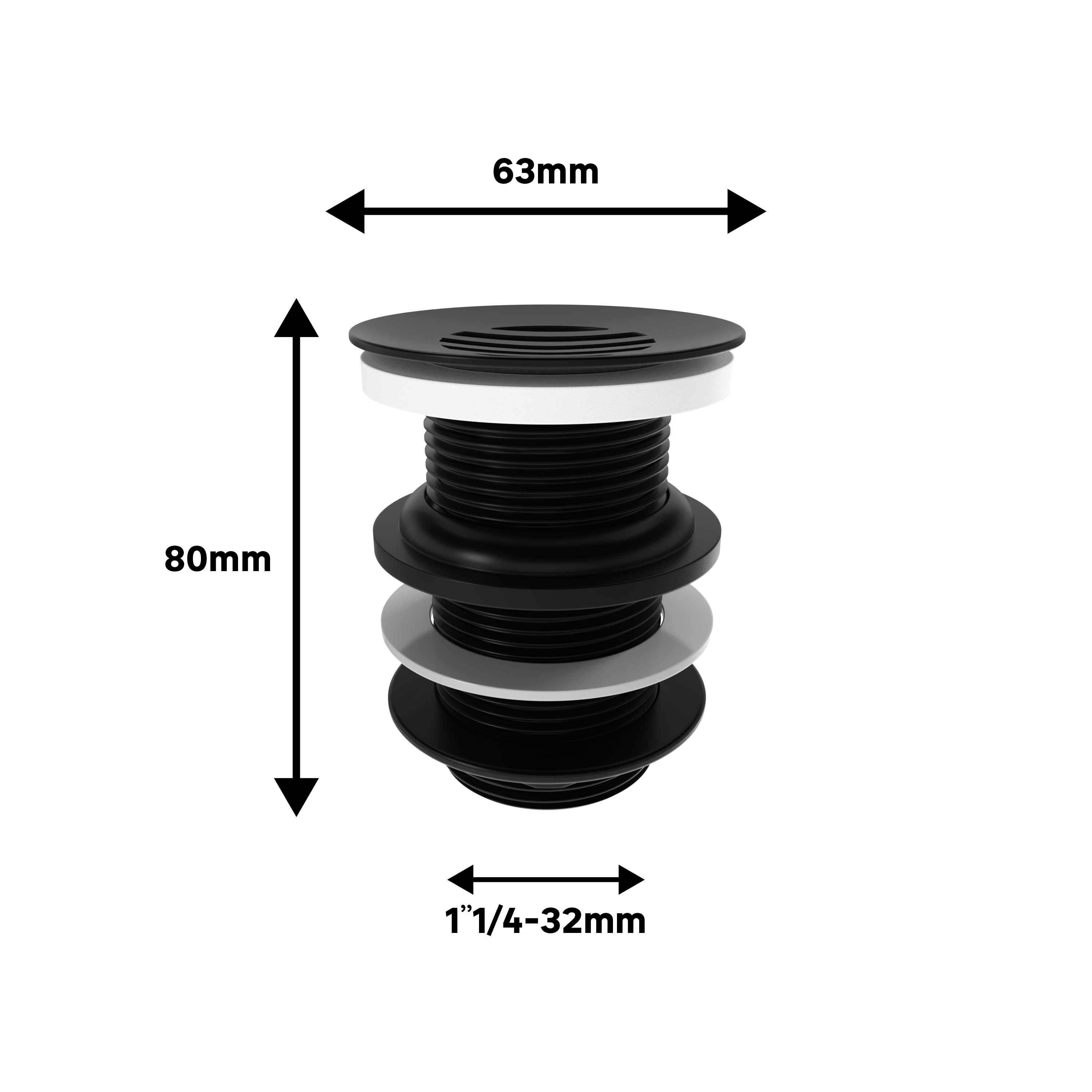 Sitko odpływowe do umywalki Free Flow czarne 80 mm Equation - 4