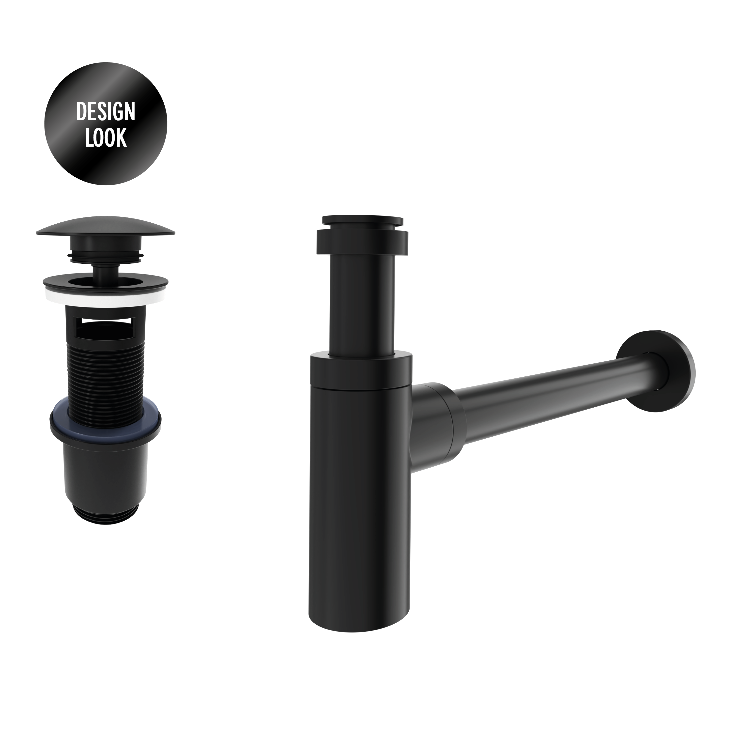 Korek umywalkowy KLIK-KLAK z przelewem czarny 80 mm CWC3B Equation - 3