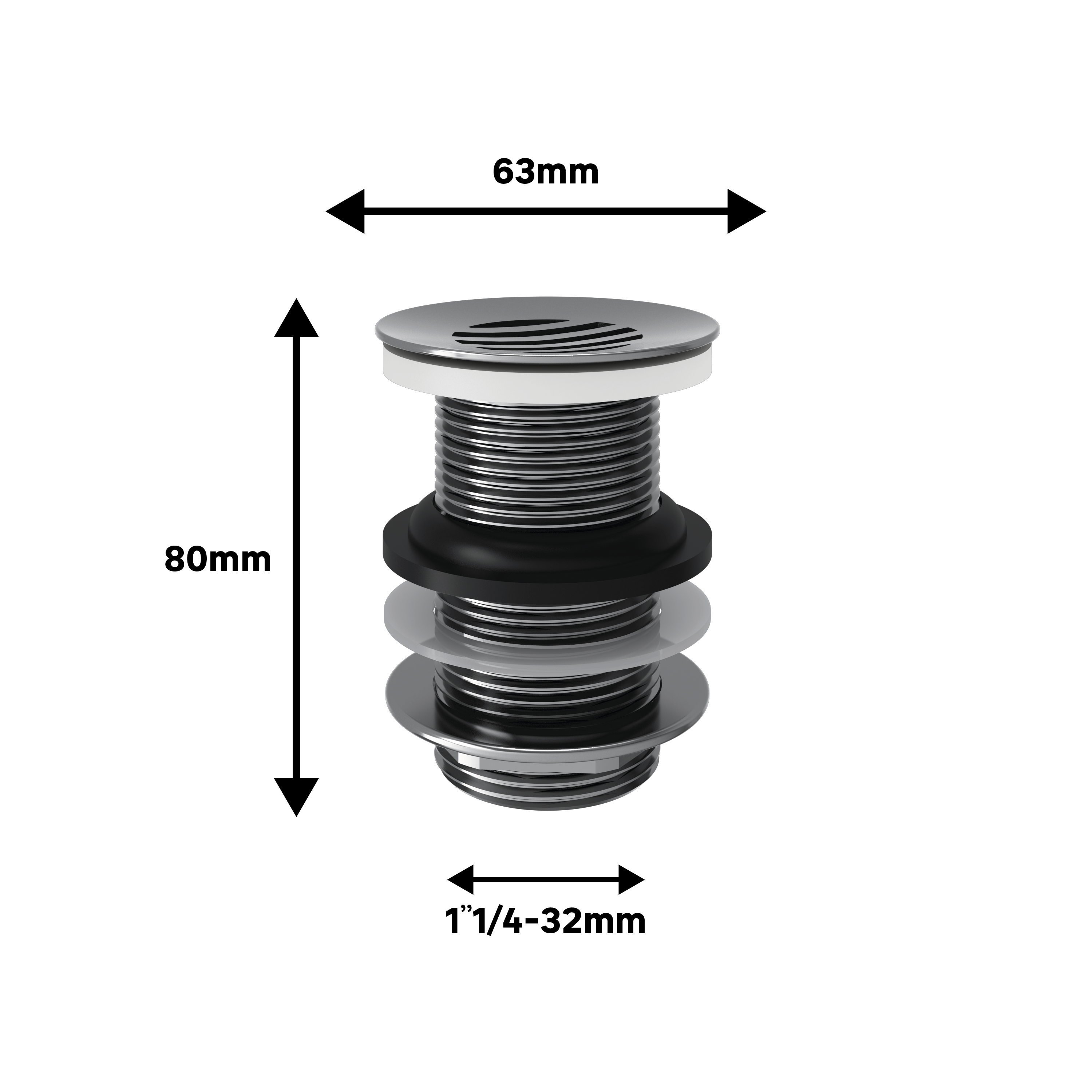 Sitko odpływowe do umywalki Free Flow chromowane 80 mm Equation - 5