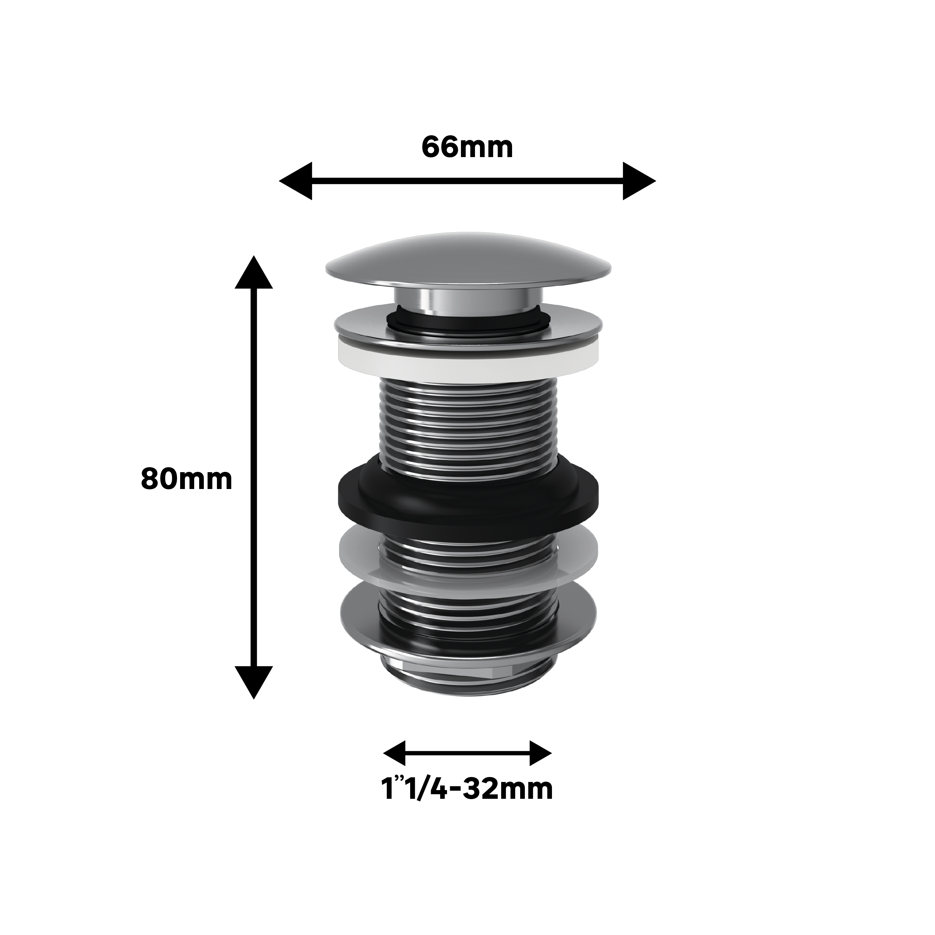 Bonde clic-clac pour lavabo, chrome, Diam.66 mm, EQUATION - 2