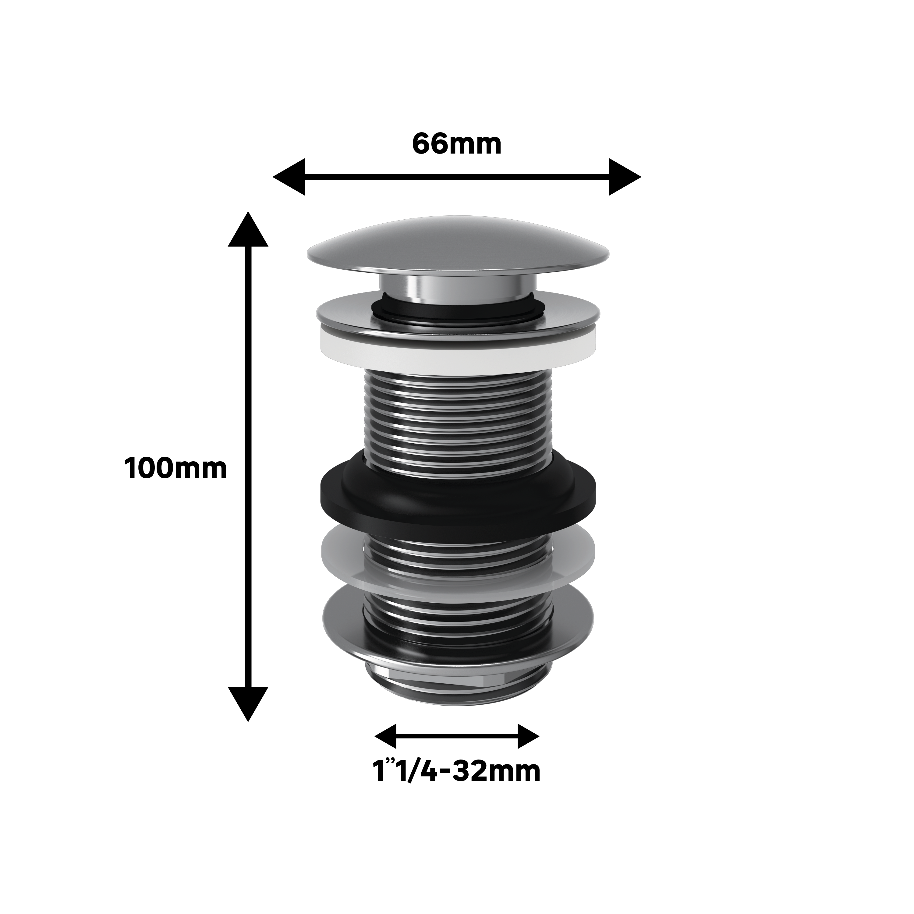 Bonde clic-clac pour lavabo, chrome, Diam.66 mm, EQUATION - 3
