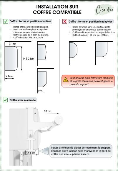 Lot de 2 supports sans perçage Caisson volet, 20/28 mm blanc verni CESSOT - 3
