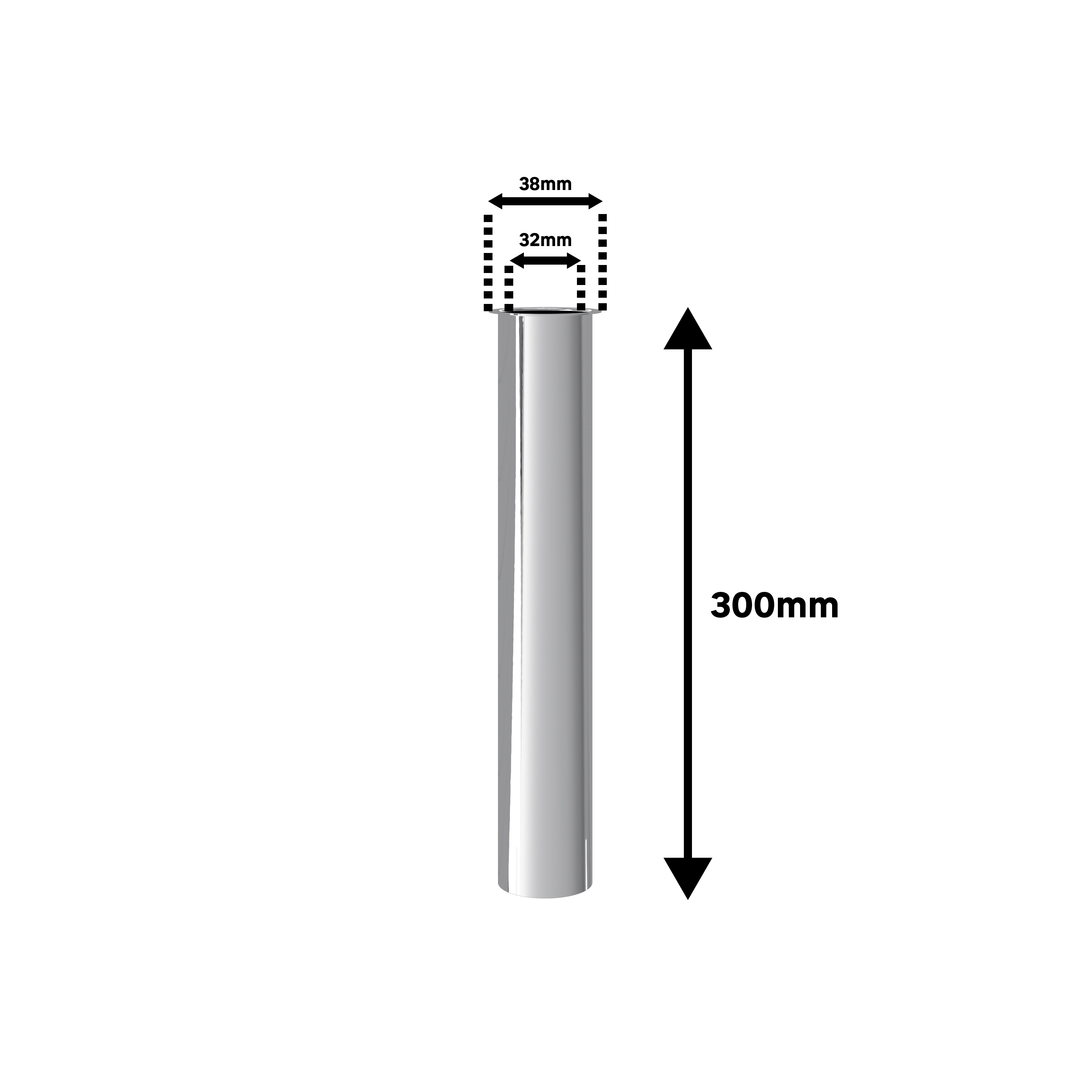 Tubo alargador EQUATION cromo 30cm  D32 - 2