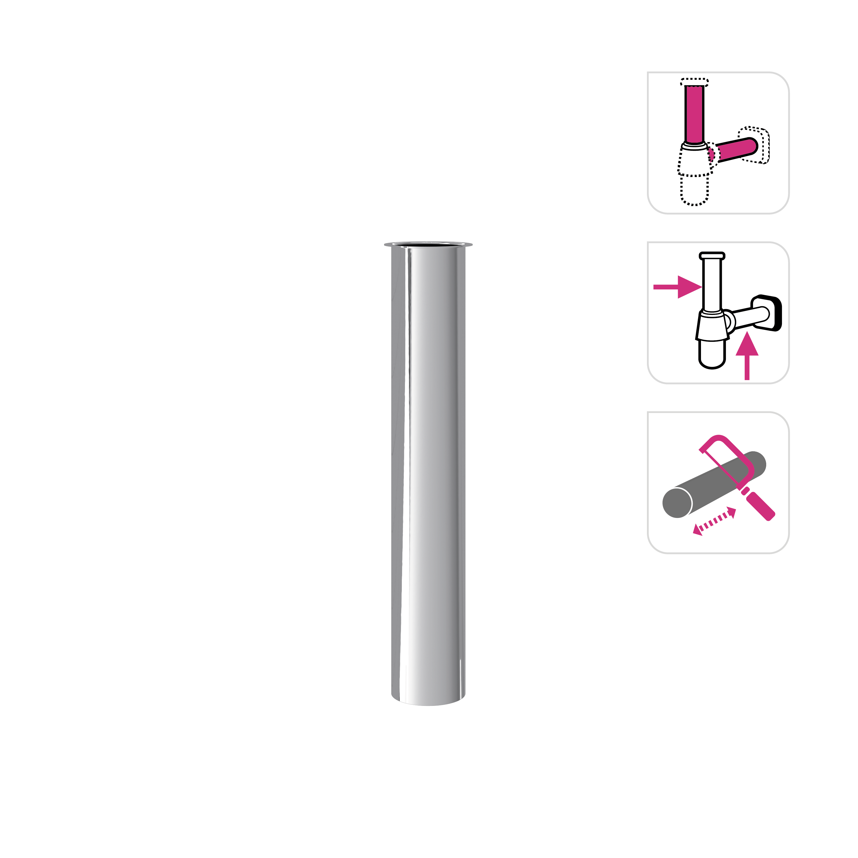Tubo alargador EQUATION cromo 30cm  D32 - 3