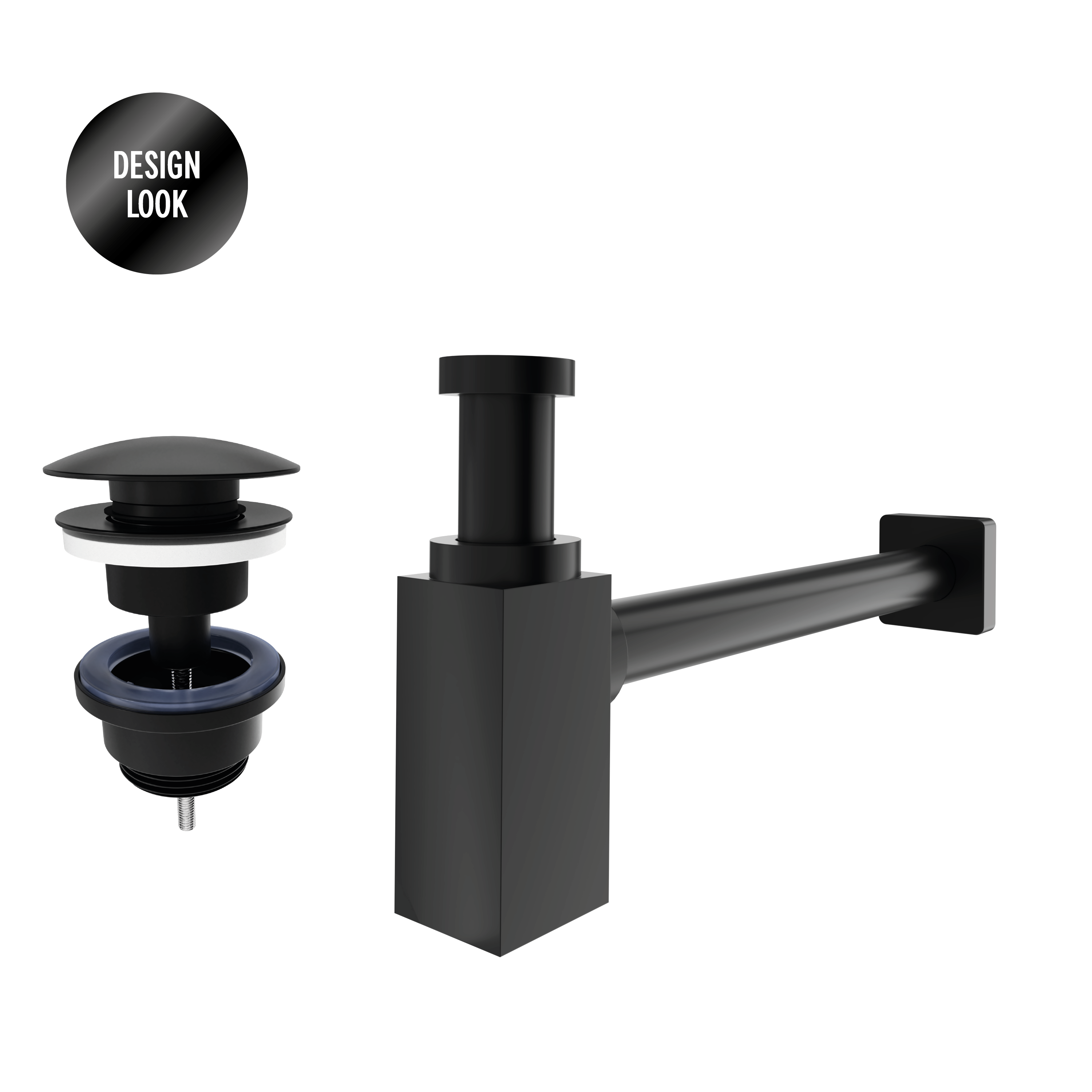 Valvula lavatorio bide Equation clic clac larga preto - 8