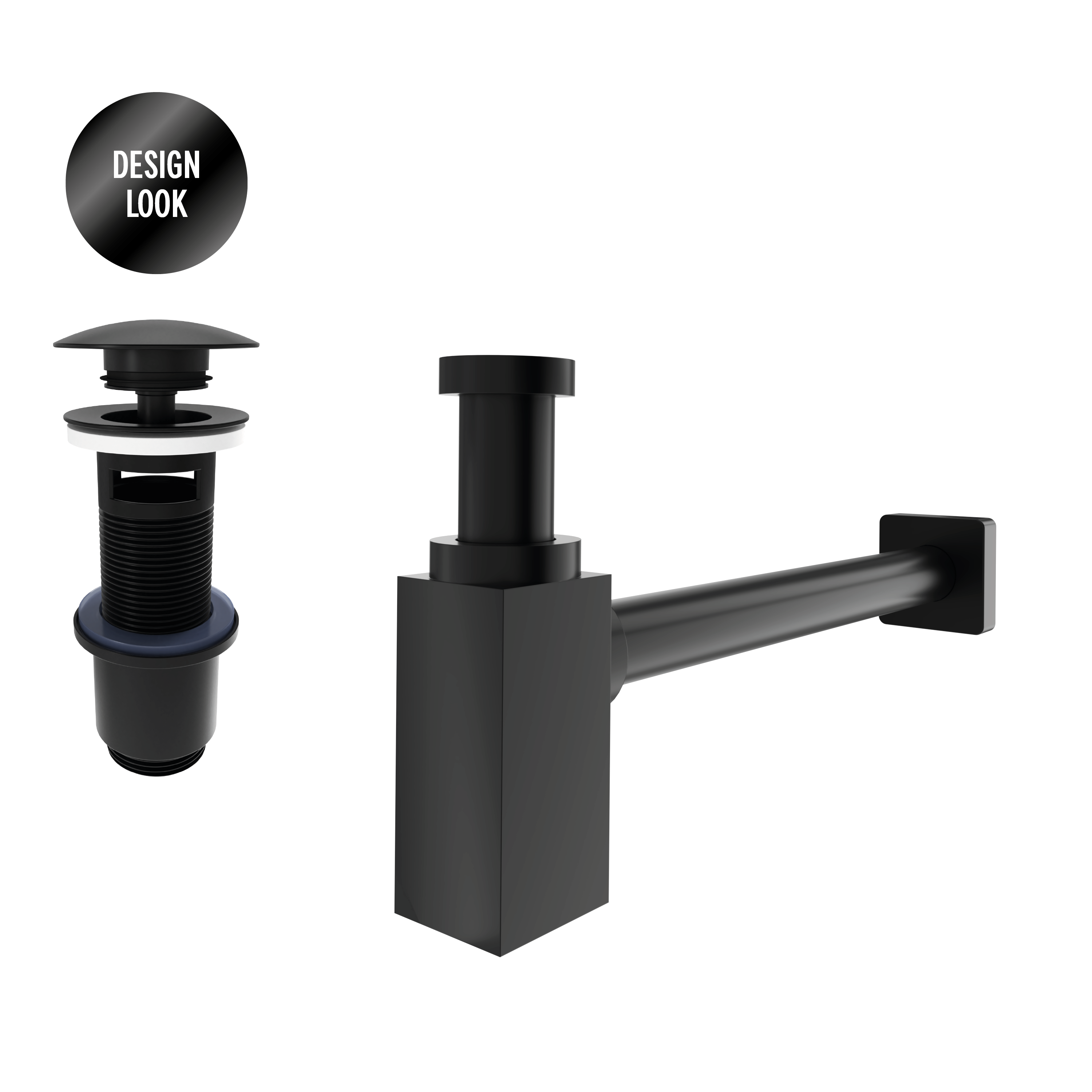 Korek umywalkowy KLIK-KLAK z przelewem czarny 80 mm CWC3B Equation - 6