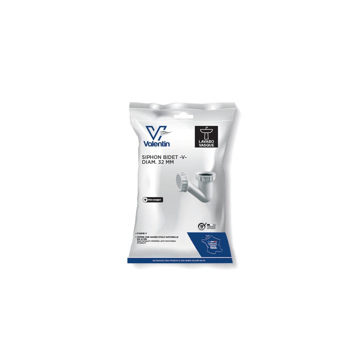 Siphon pour lavabo gain de place, Diam.1