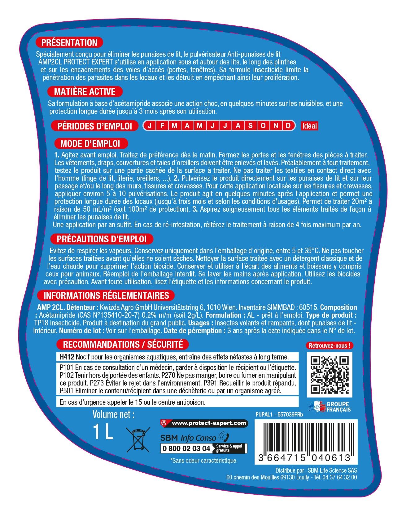 Antipunaises pulvérisateur PROTECT EXPERT, 1L - 6