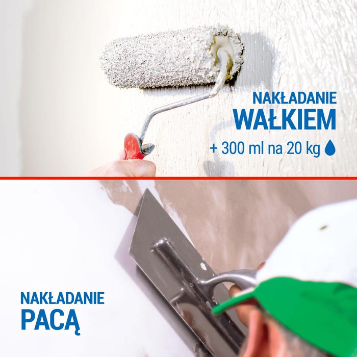możliwość nakładania gładzi prosto z wiadra.