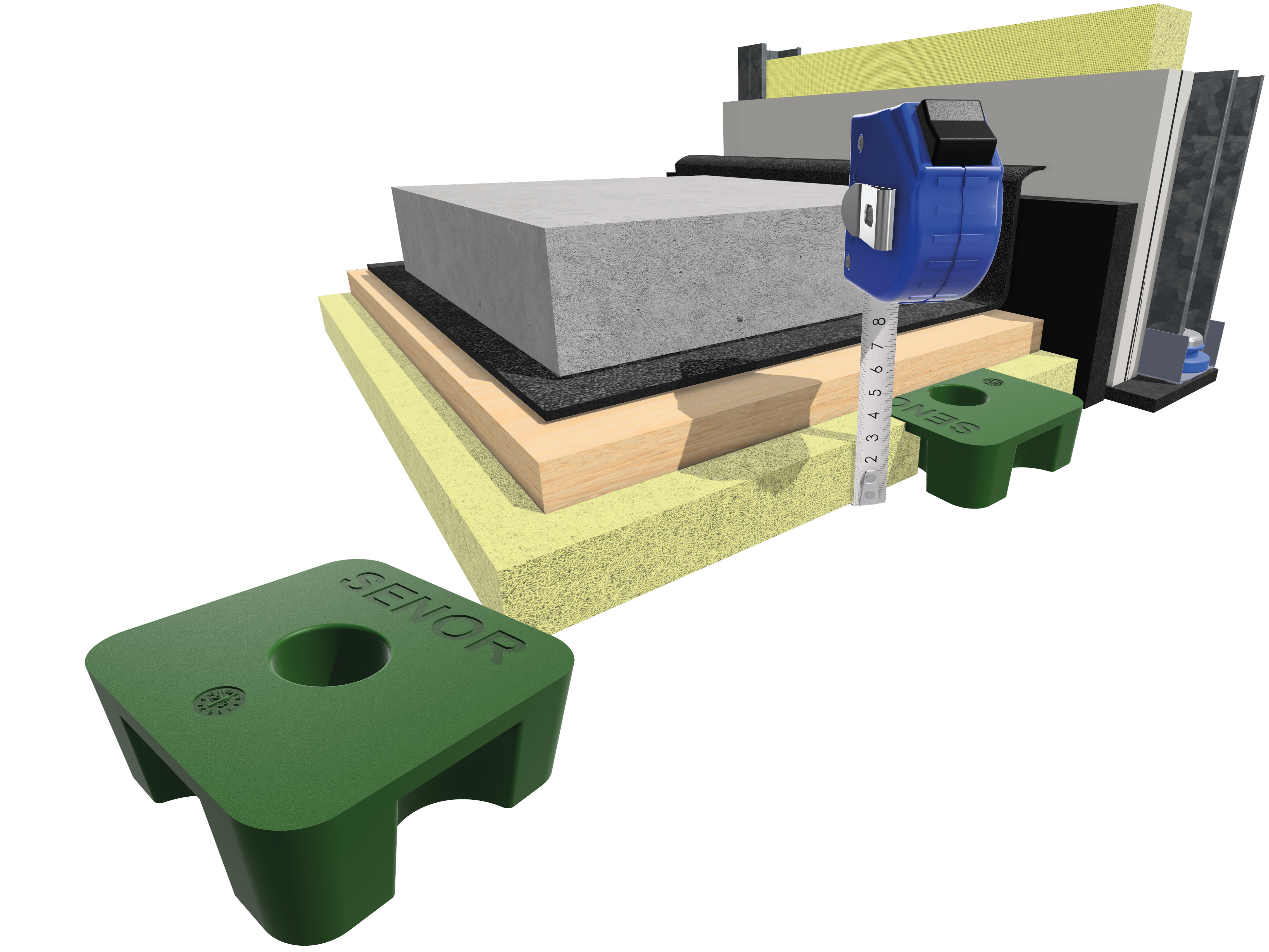 Amortiguador de goma SE-TS-80 V 150/50 SENOR para suelos acústicos/50 uds. - 3