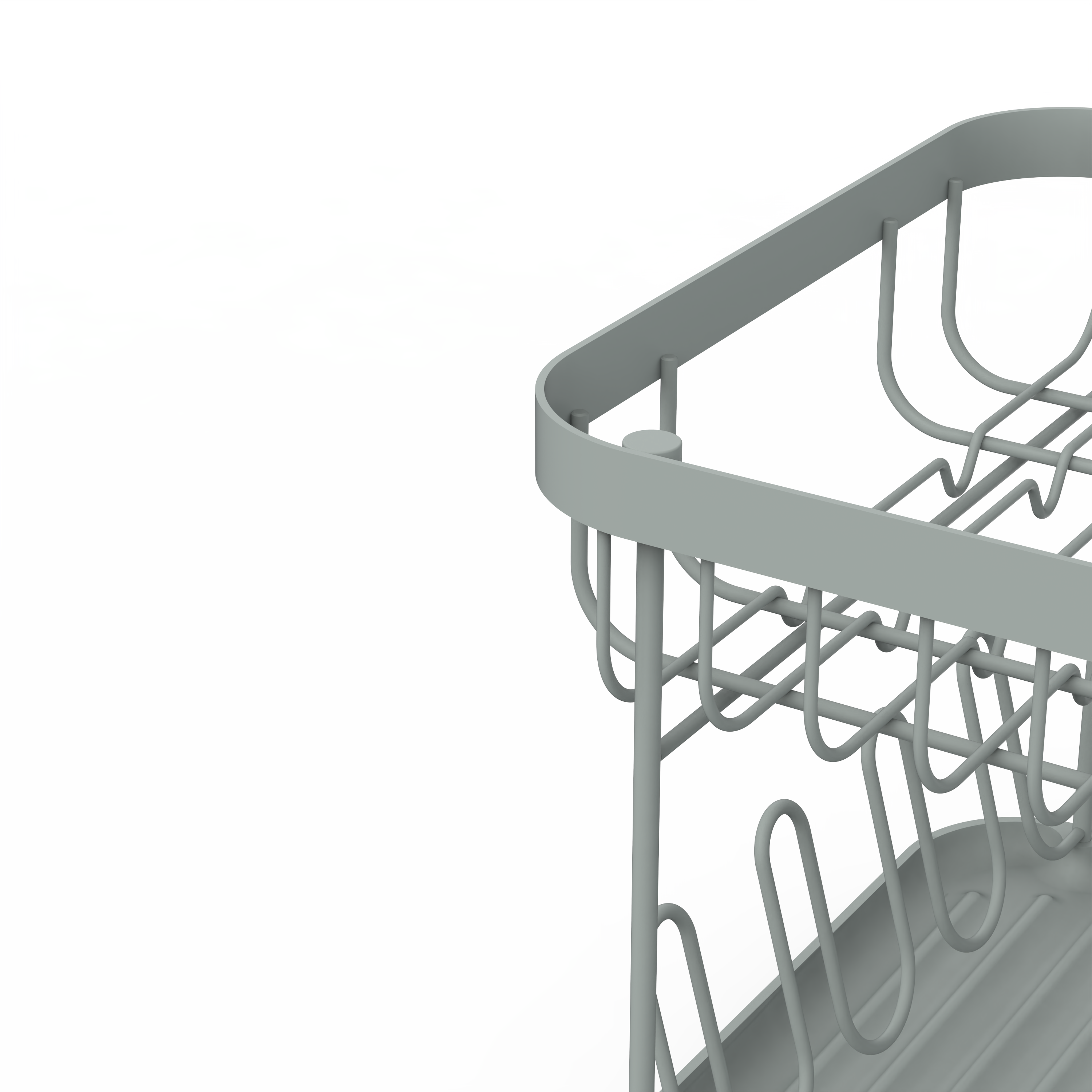 Escorredor de pratos duplo 8 Kg retangular 41.5 x 31.2 x 26.3 cm cinza aço Delinia Eleki - 4