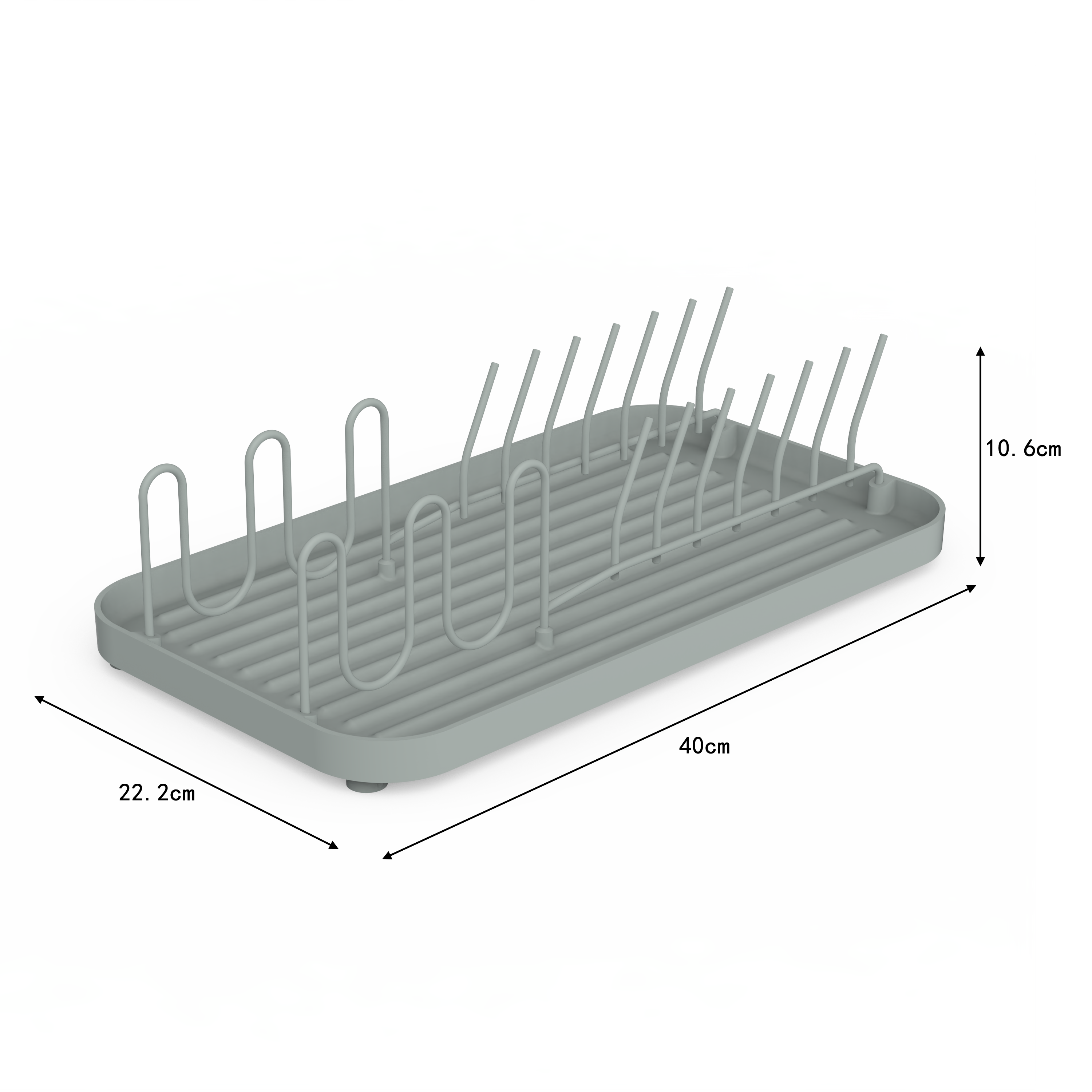 Egouttoir à vaisselle gris céladon DELINIA Eleki compact L.40 x l.22.2cm - 5
