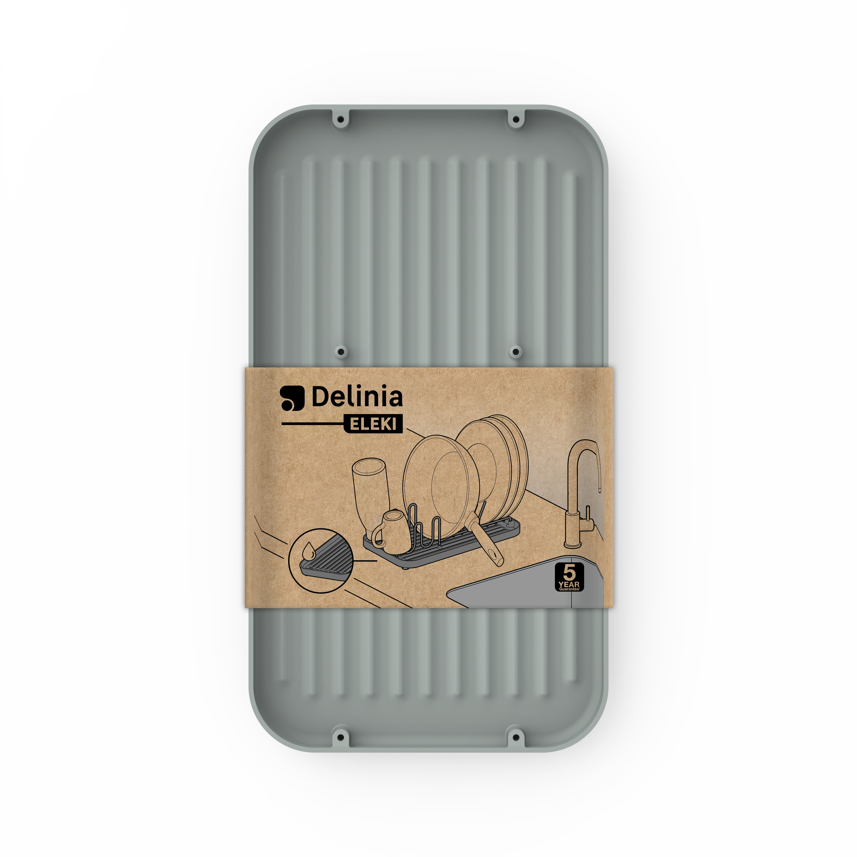 Egouttoir à vaisselle gris céladon DELINIA Eleki compact L.40 x l.22.2cm - 8