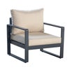 Sillón de jardín con cojín de jardín de aluminio Artemis gris