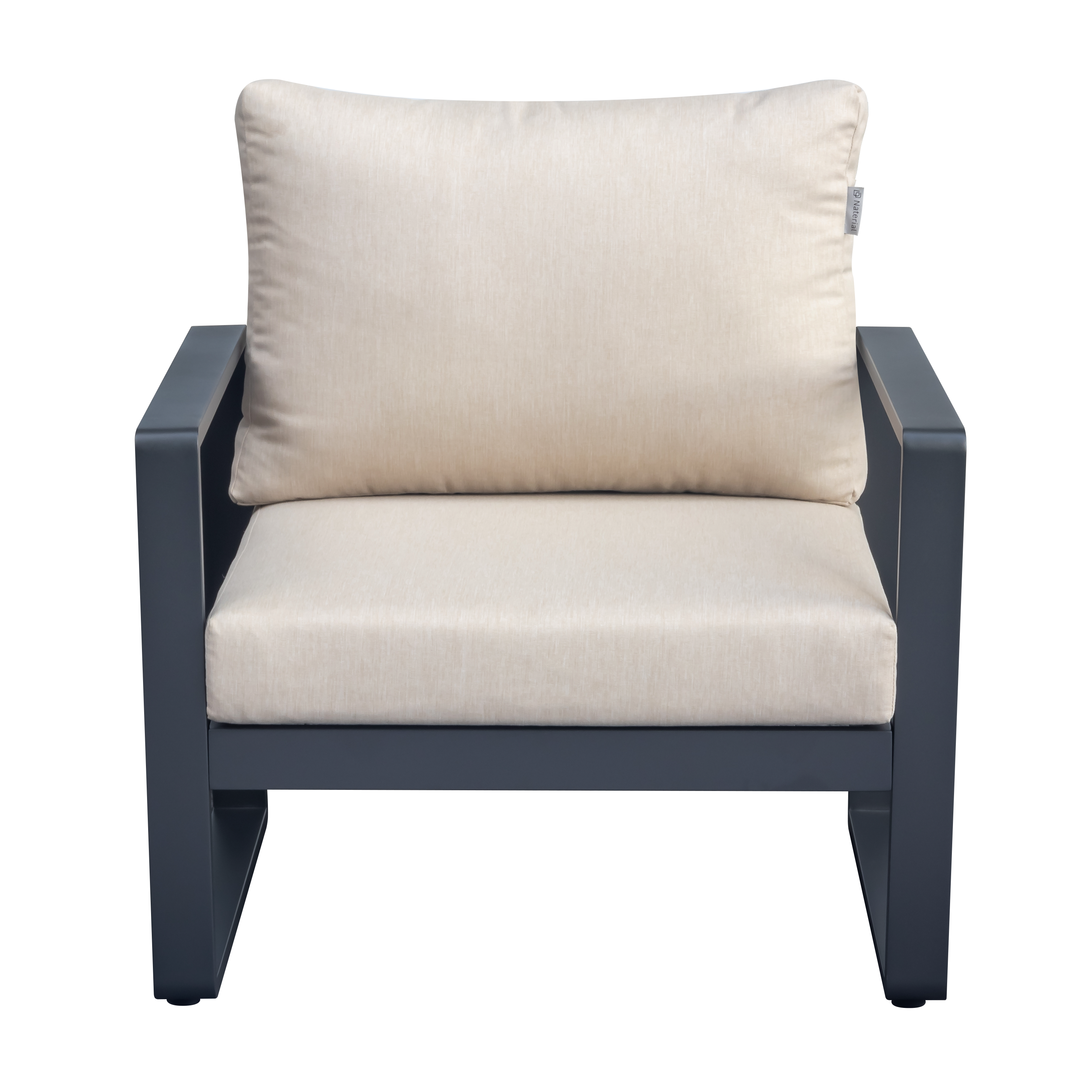 Sillón de jardín con cojín de jardín de aluminio Artemis gris - 2