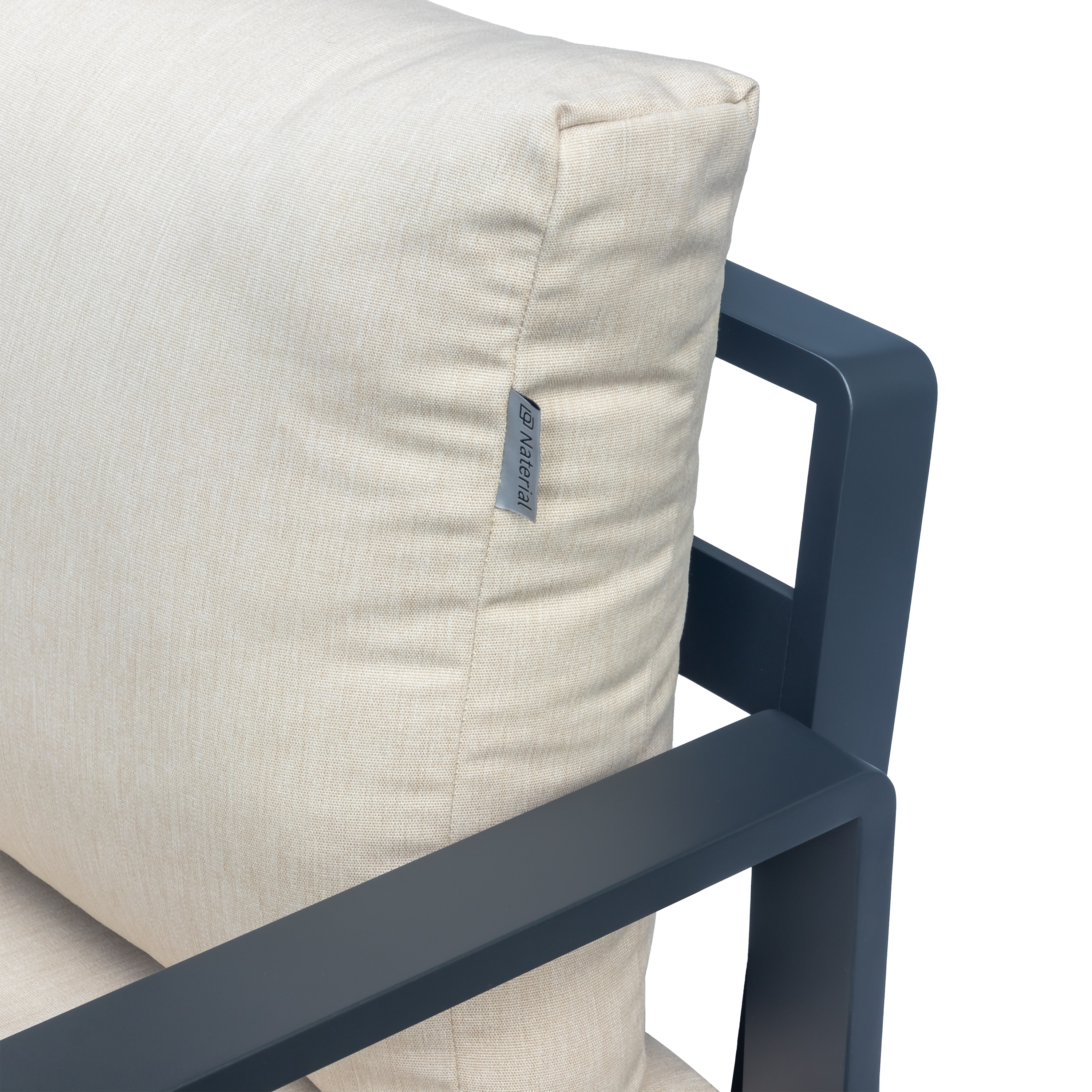 Sillón de jardín con cojín de jardín de aluminio Artemis gris - 6