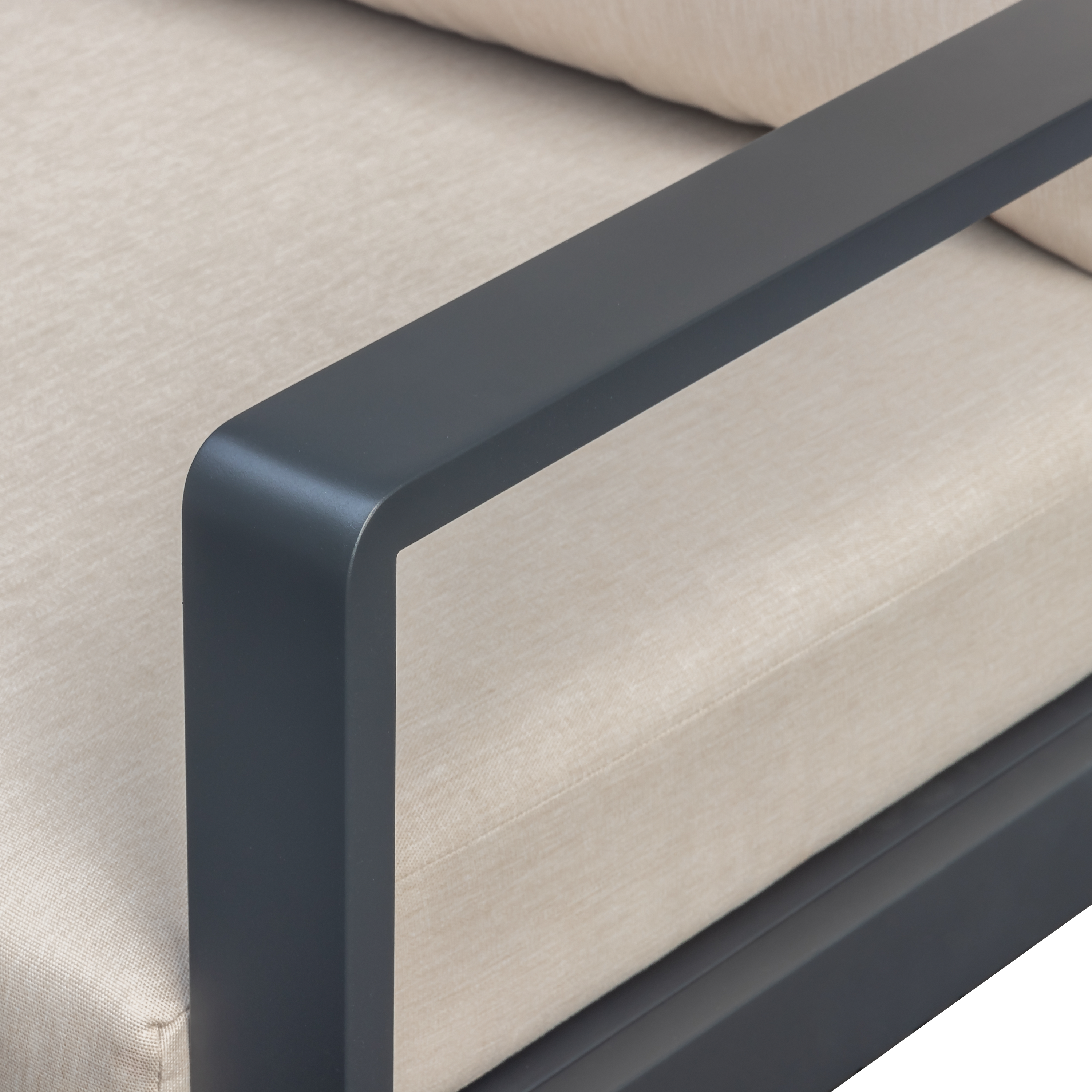 Sillón de jardín con cojín de jardín de aluminio Artemis gris - 7