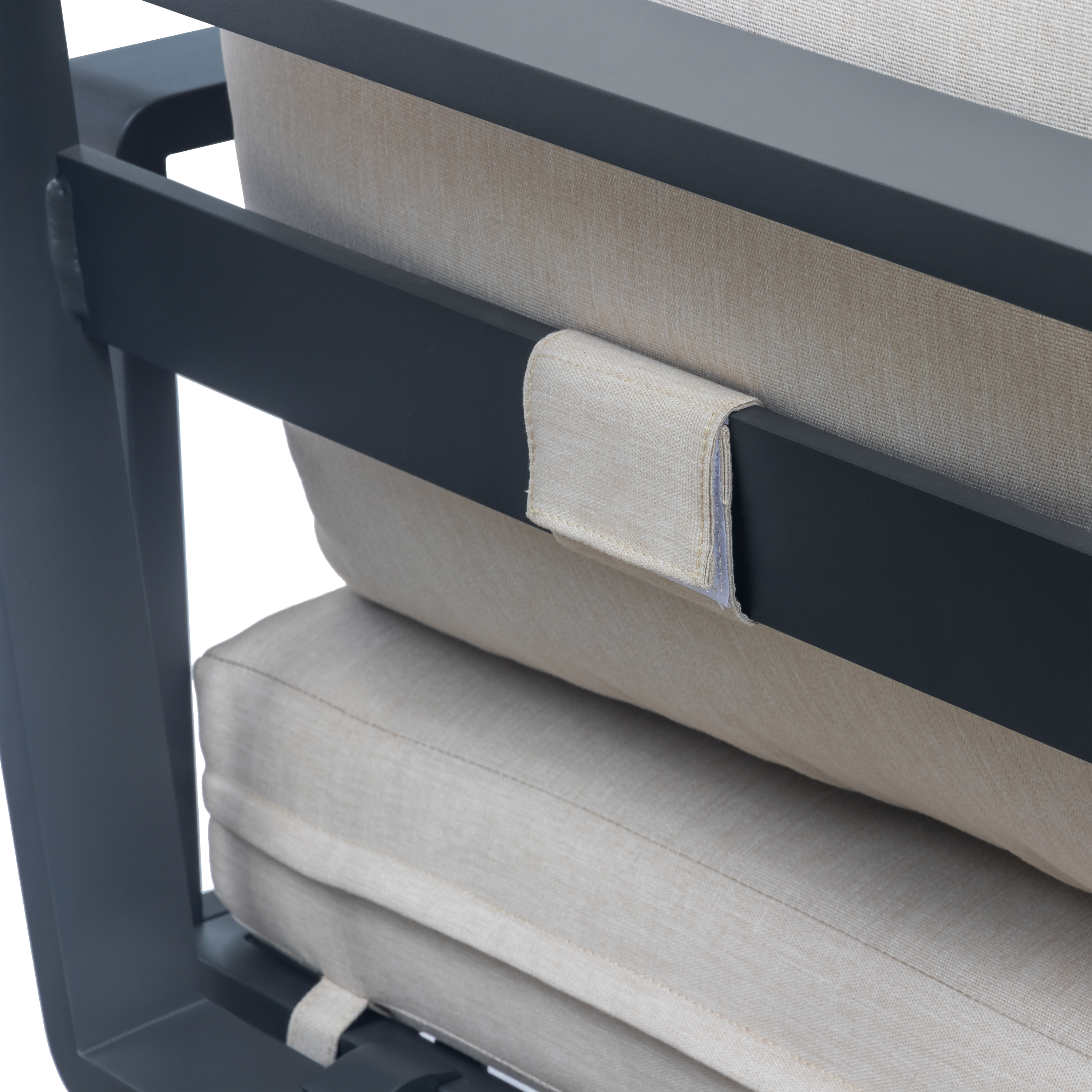 Sillón de jardín con cojín de jardín de aluminio Artemis gris - 9