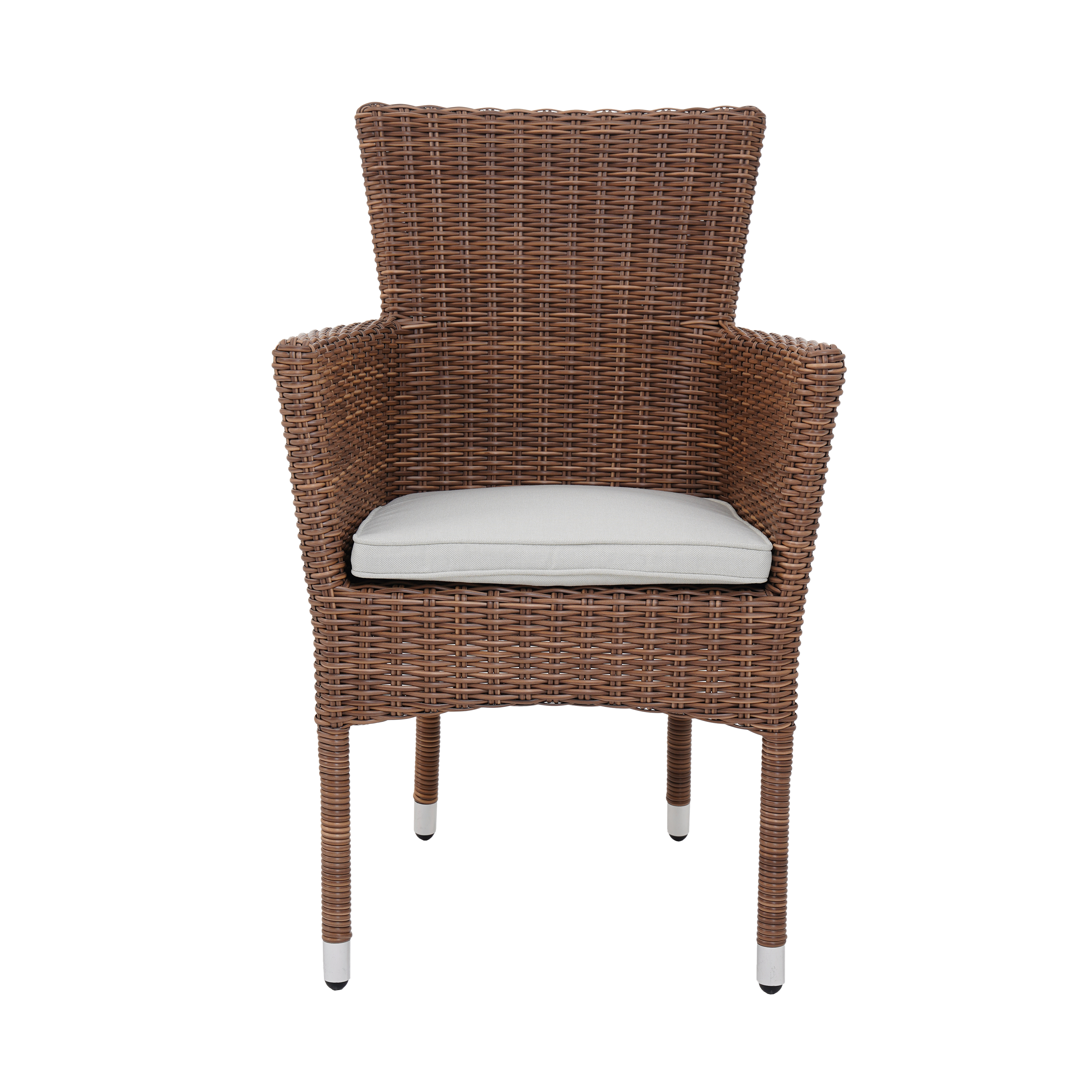 Sillón de jardín con cojín de jardín de aluminio Cordoba marrón - 2