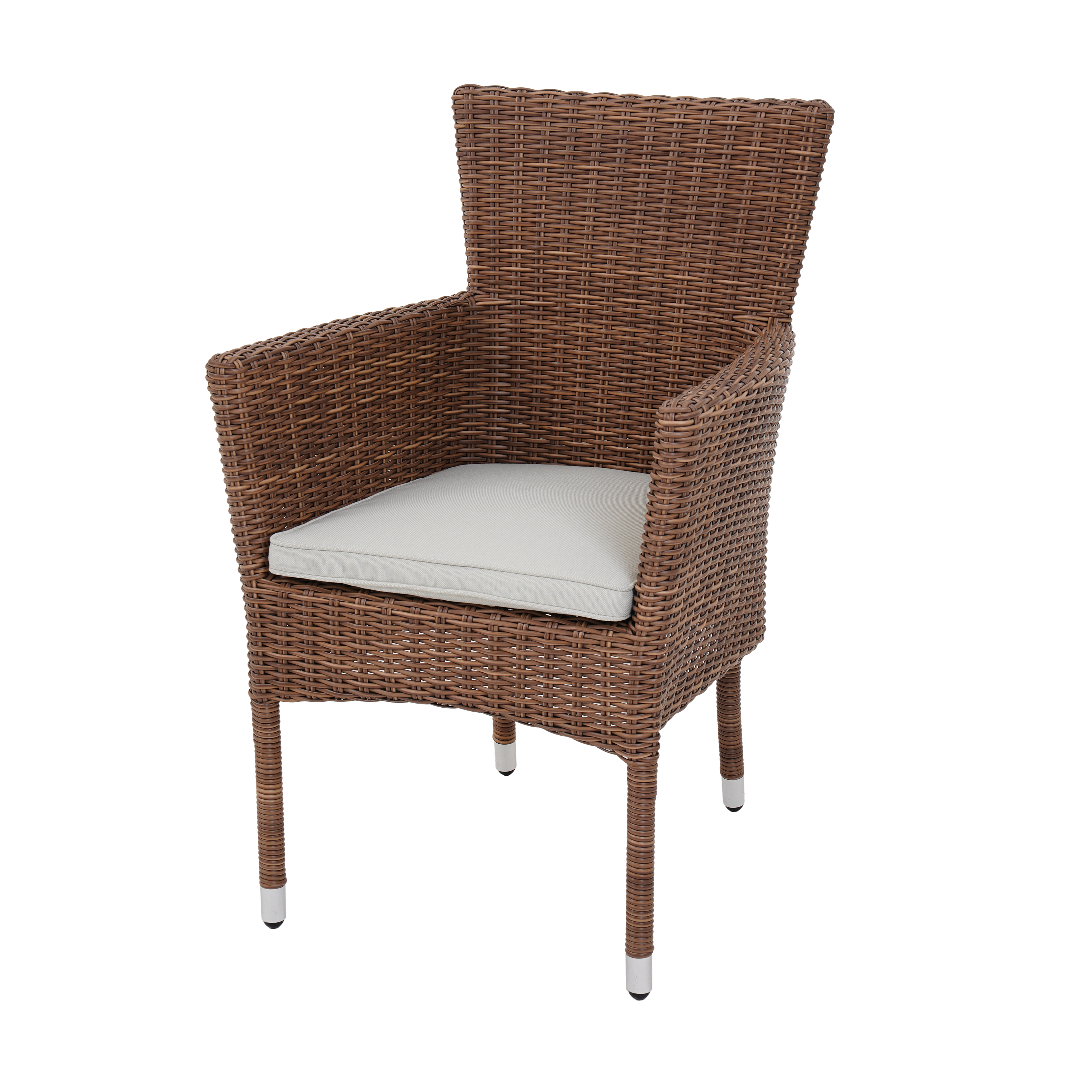 Sillón de jardín con cojín de jardín de aluminio cordoba marrón