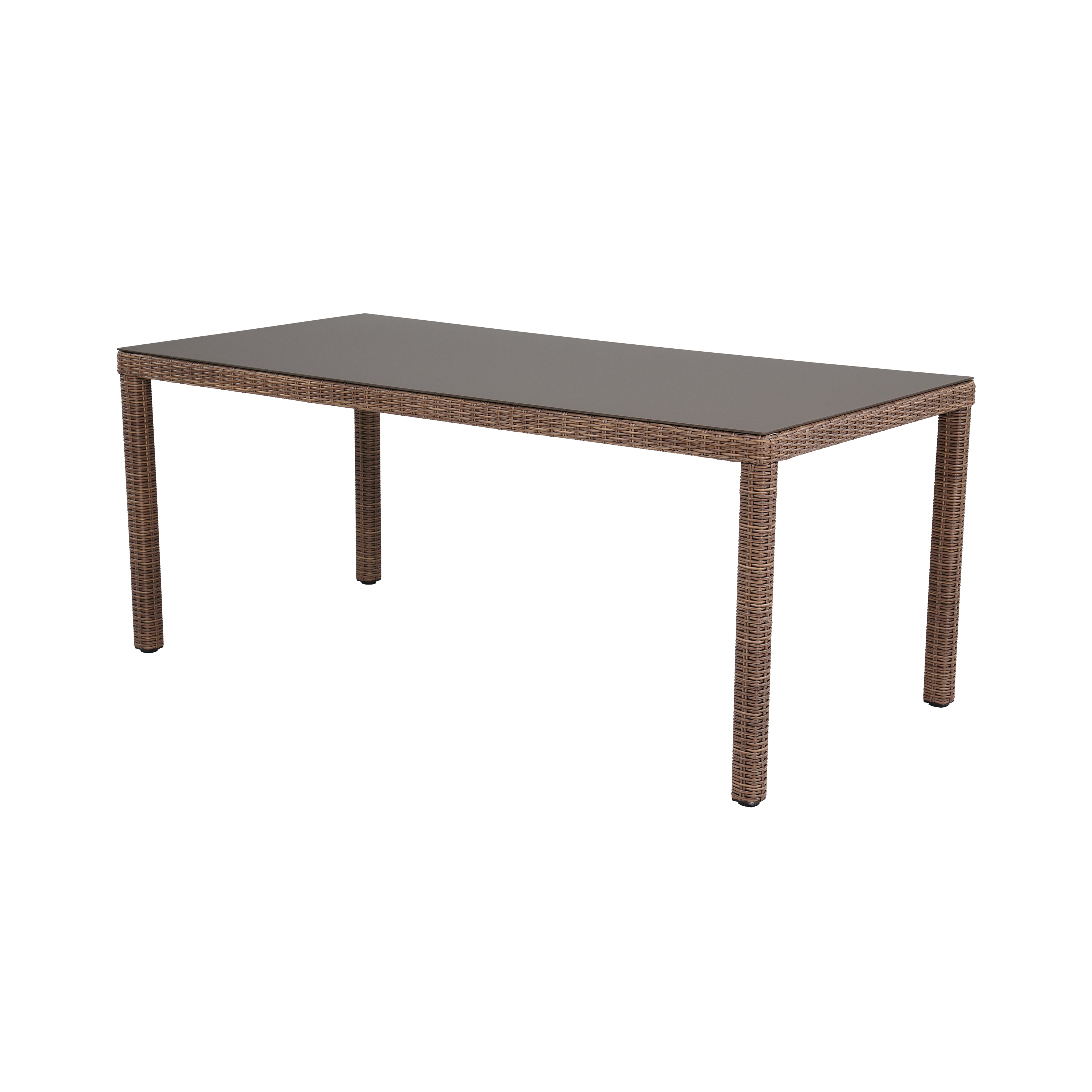 Mesa de jardín de comedor de aluminio marrón de 90x76x180 cm