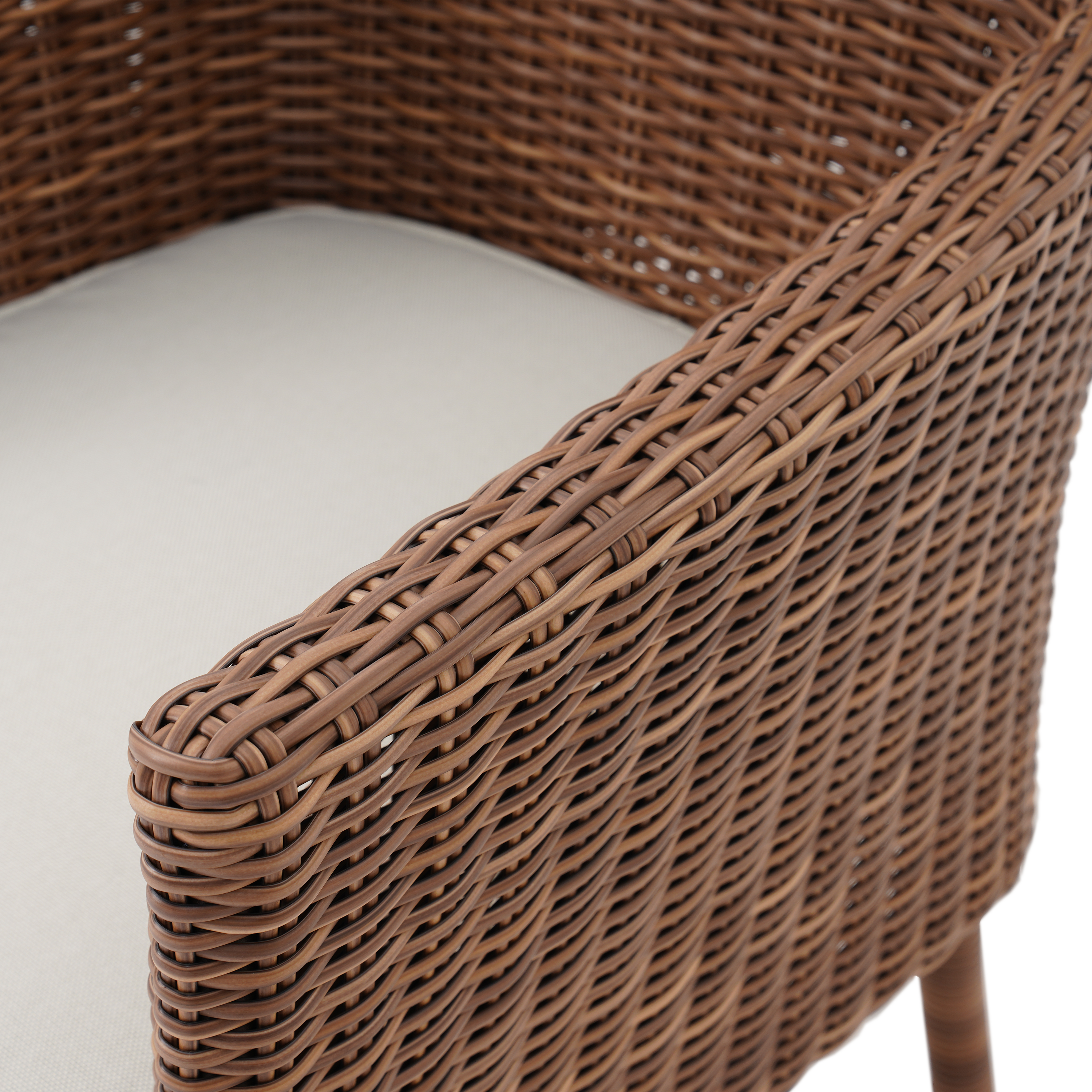 Sillón de jardín con cojín de jardín de aluminio Cordoba marrón - 6