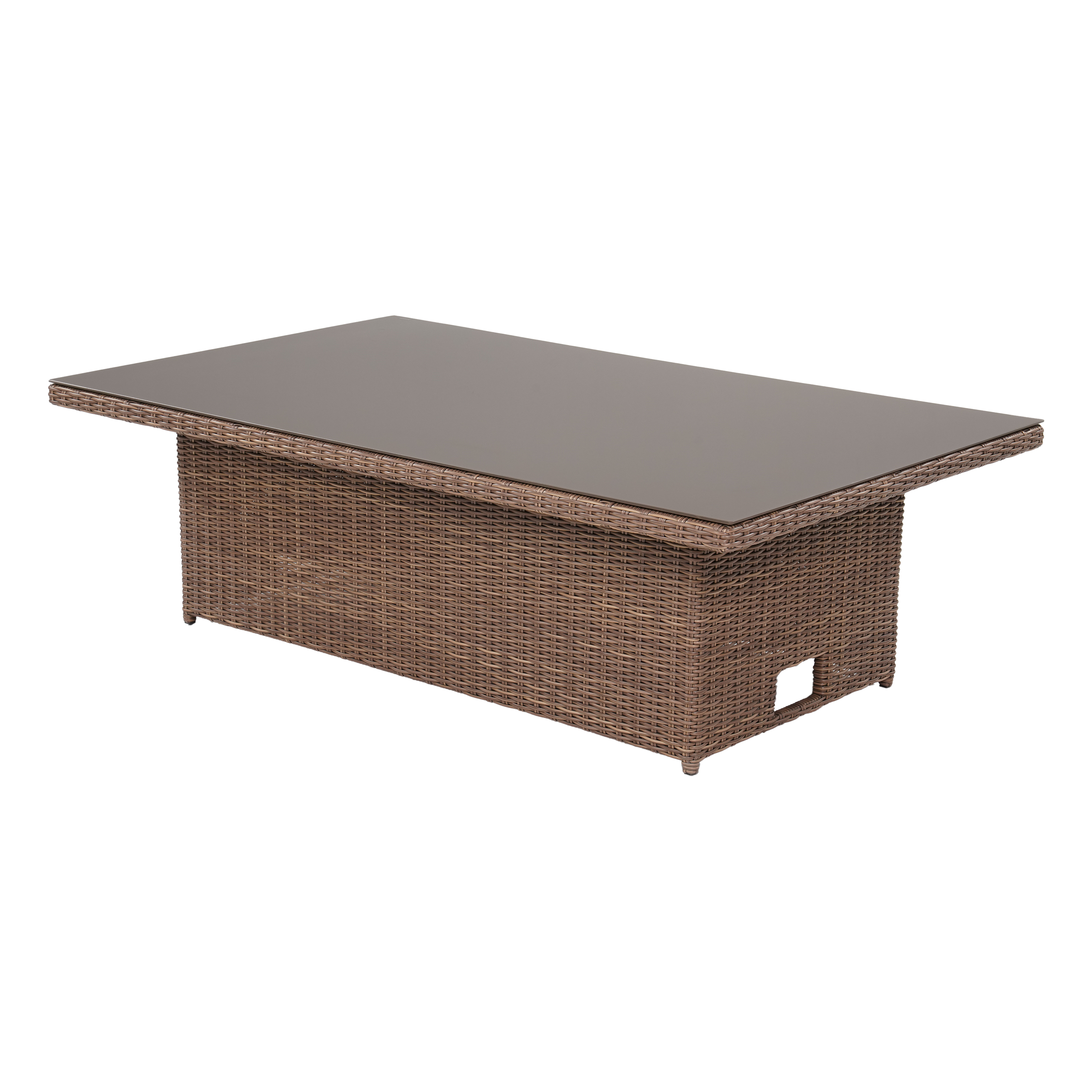 Mesa de jardín de comedor de aluminio marrón de 90x70x150 cm