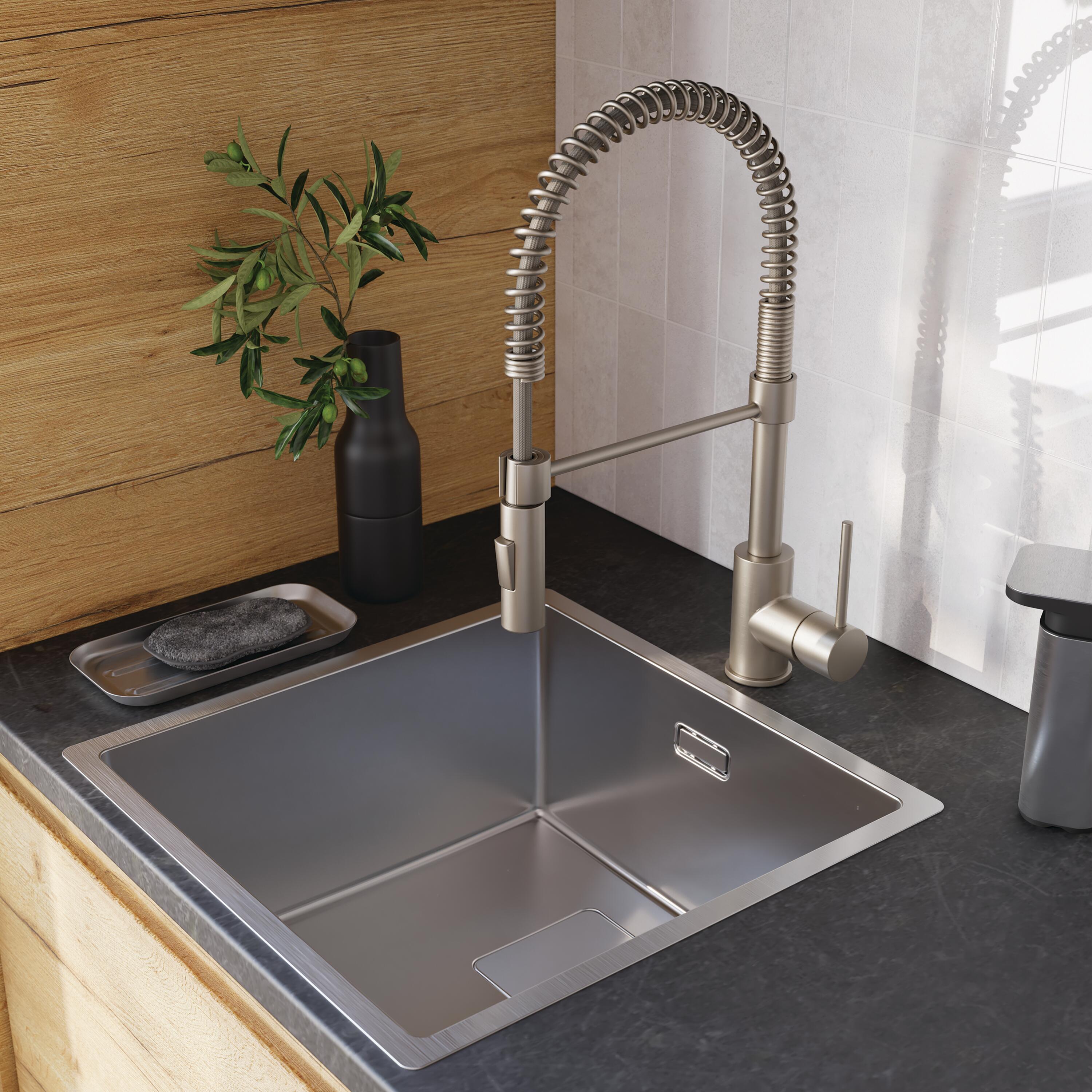 Lava-louça 1 cuba sem escorredor 55 x 45 x 20 cm prateado aço inoxidável Delinia Michigan - 4