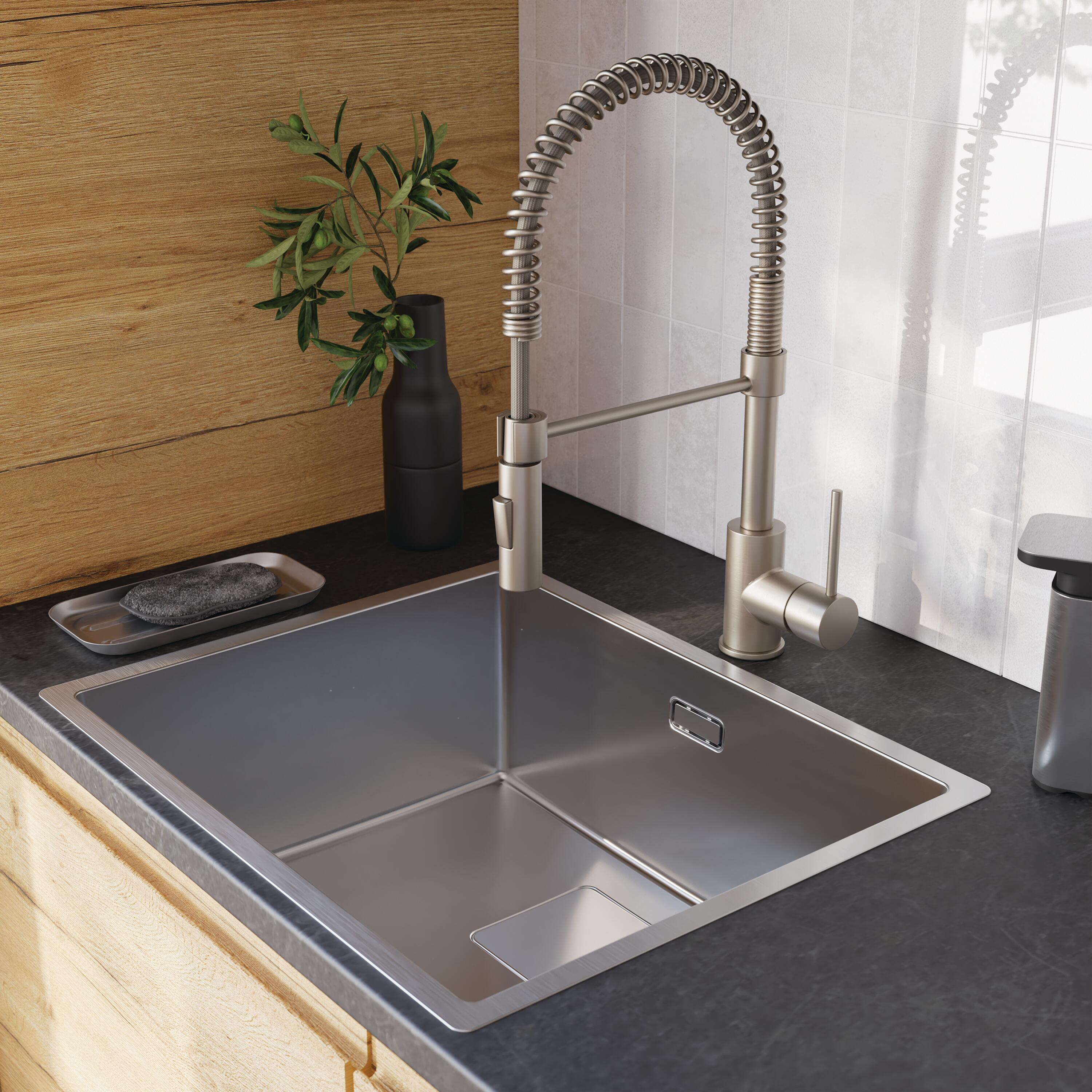 Lava-louça 1 cuba sem escorredor 55 x 45 x 20 cm prateado aço inoxidável Delinia Michigan - 9