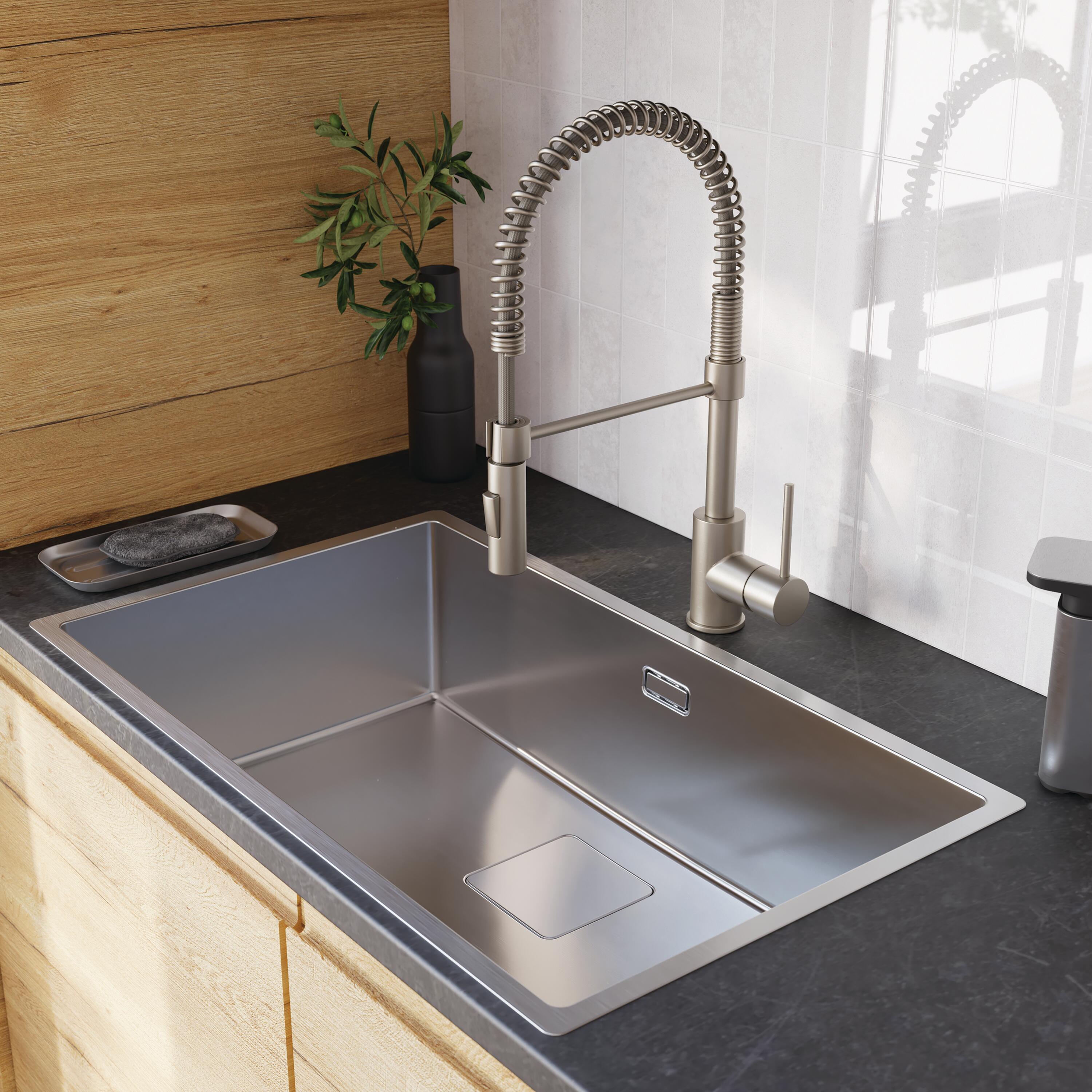 Lava-louça 1 cuba sem escorredor 75 x 45 cm inox cinza Delinia Michigan XXL - 4