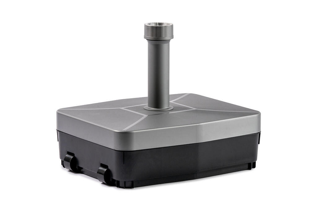 Pied de parasol en résine à lester avec du sable jusqu’à 45 kg, argenté - 2