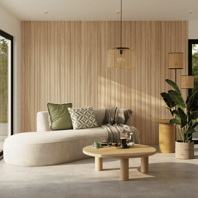 Panneau tasseau MDF décor bois chêne naturel Viggo ARTENS, 260x21 cm