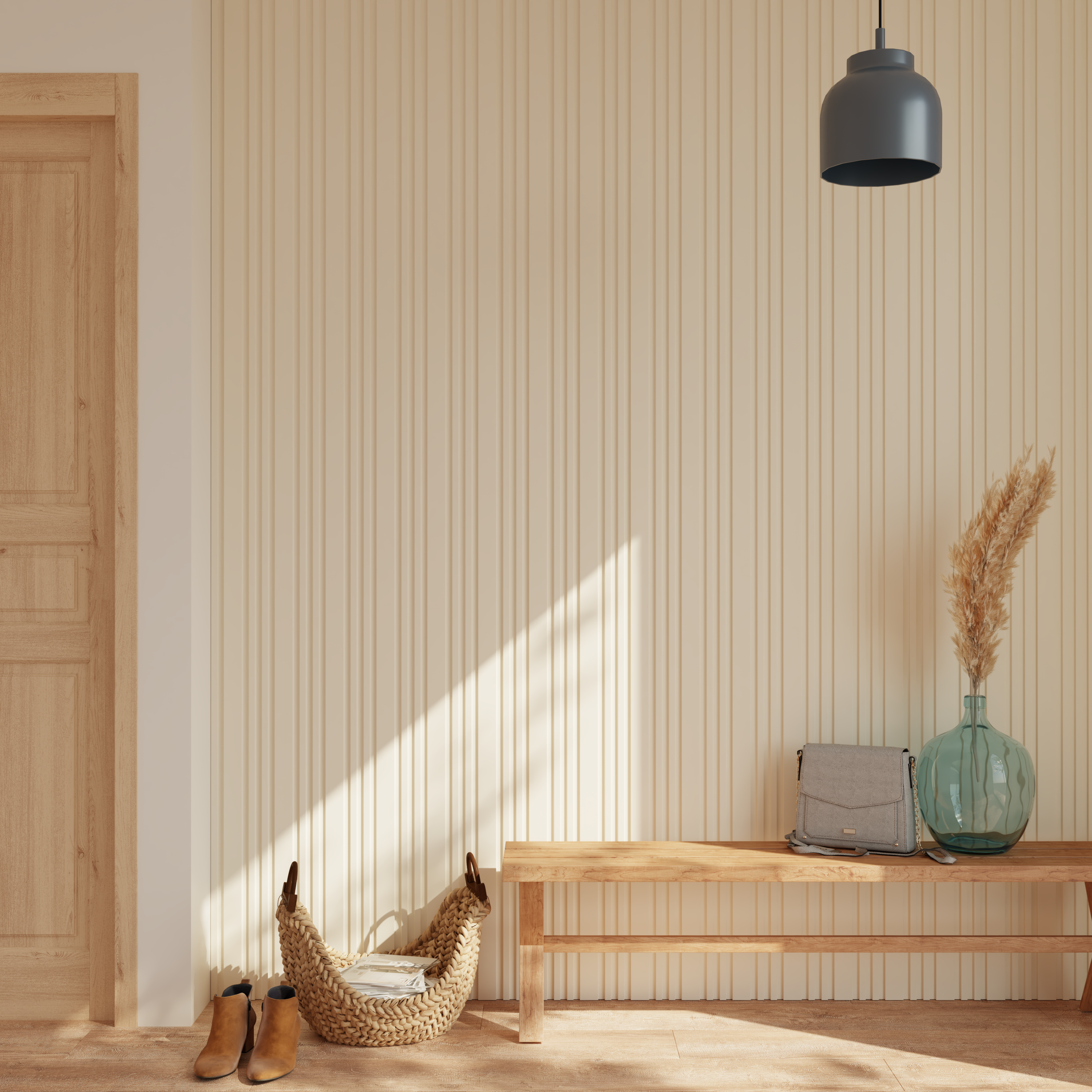 Revestimiento de pared de palillería efecto 3D MDF Helsinki Artens Beige 260x13cm - 2