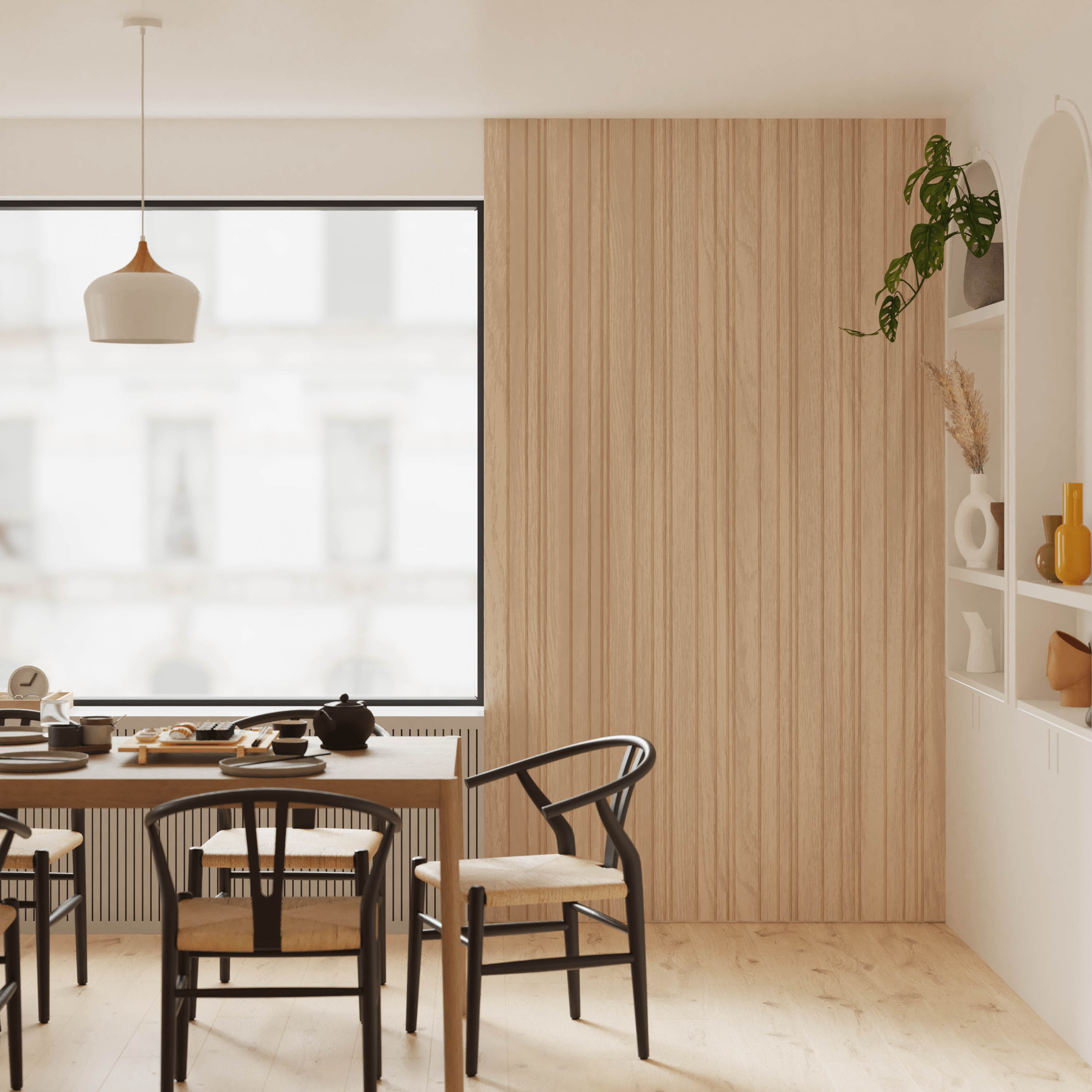 Revestimiento de pared de palillería efecto 3D MDF Viggo Artens Roble 260x21cm - 8