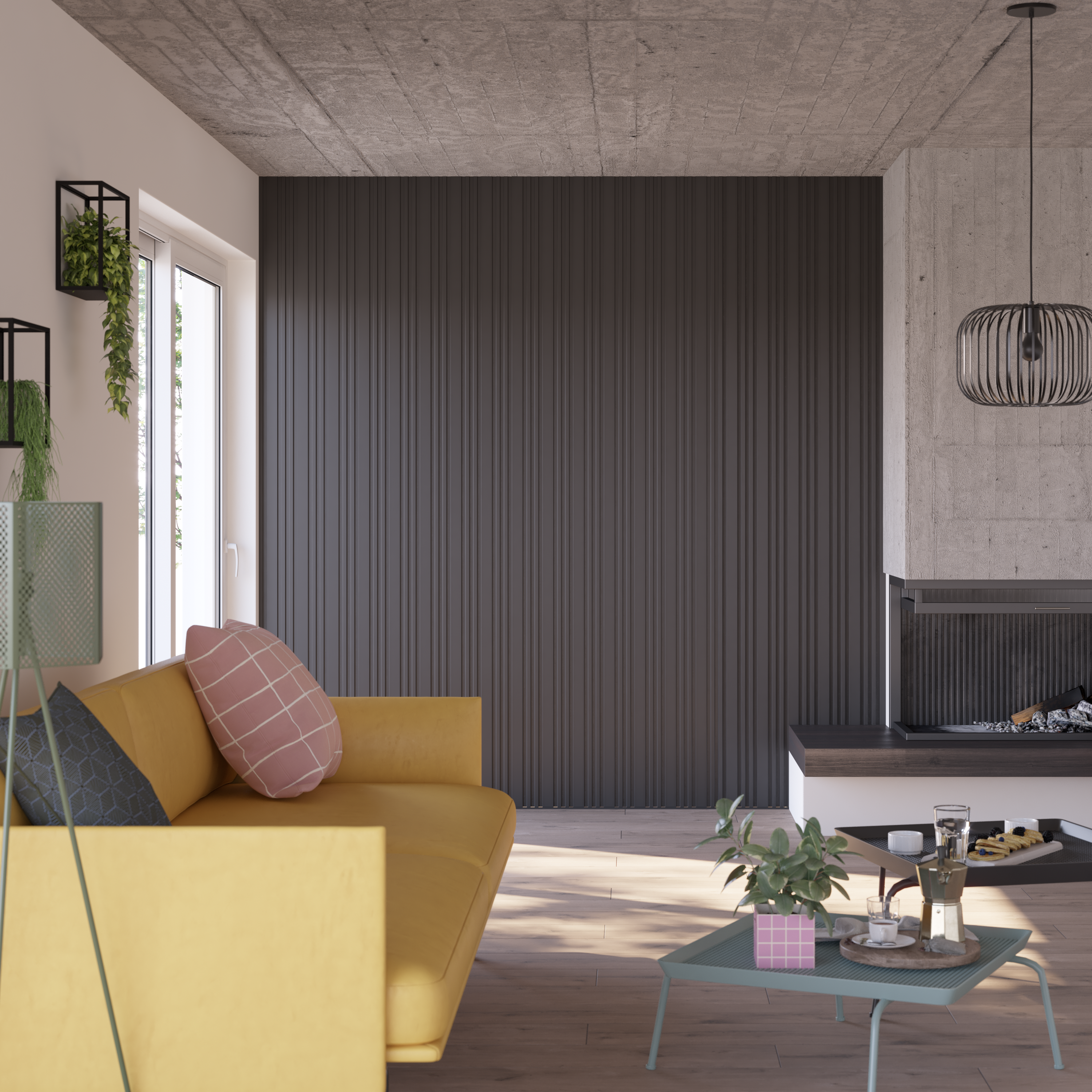 Revestimiento de pared de palillería efecto 3d mdf helsinki artens gris 260x13cm