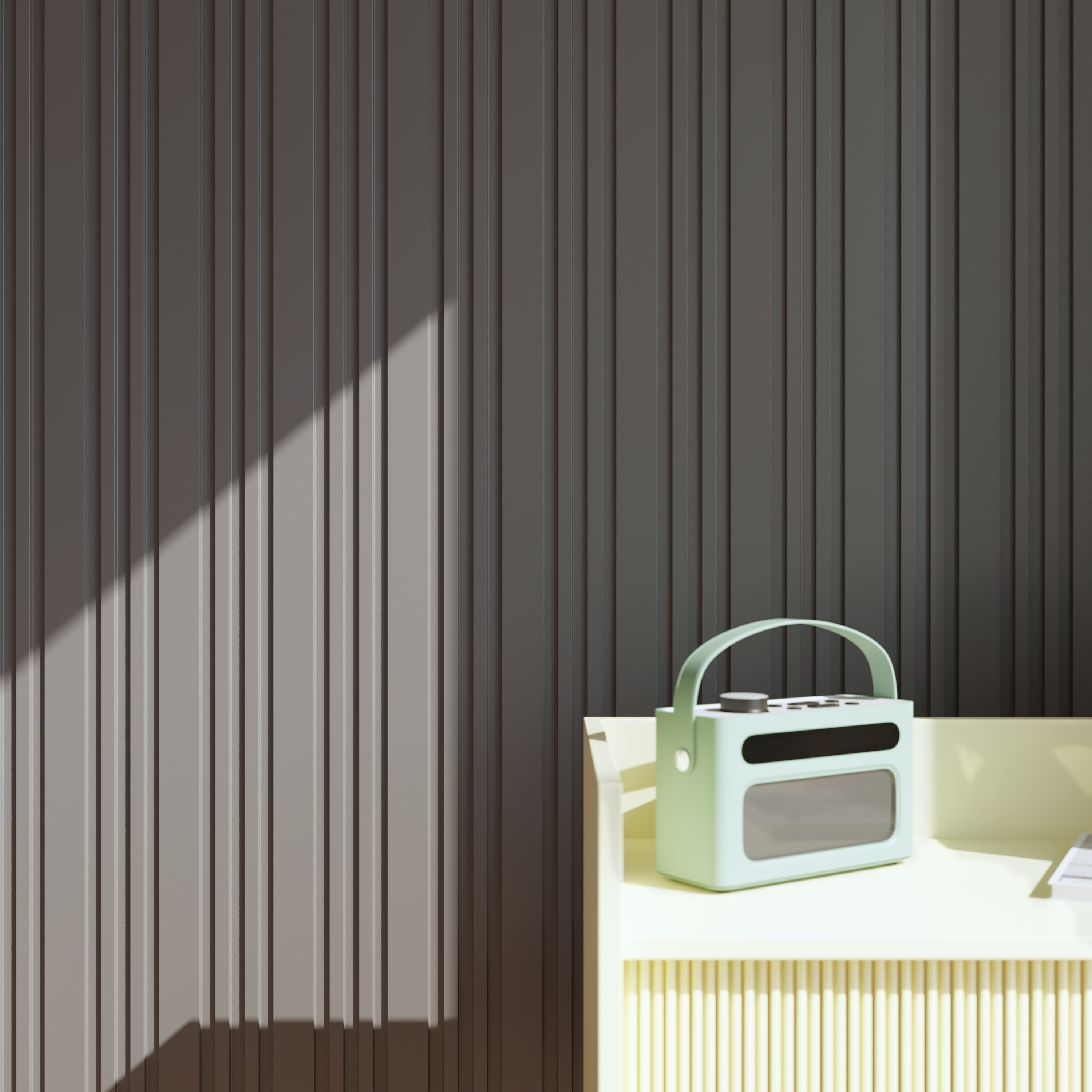 Revestimiento de pared de palillería efecto 3D MDF Helsinki Artens Gris 260x13cm - 2