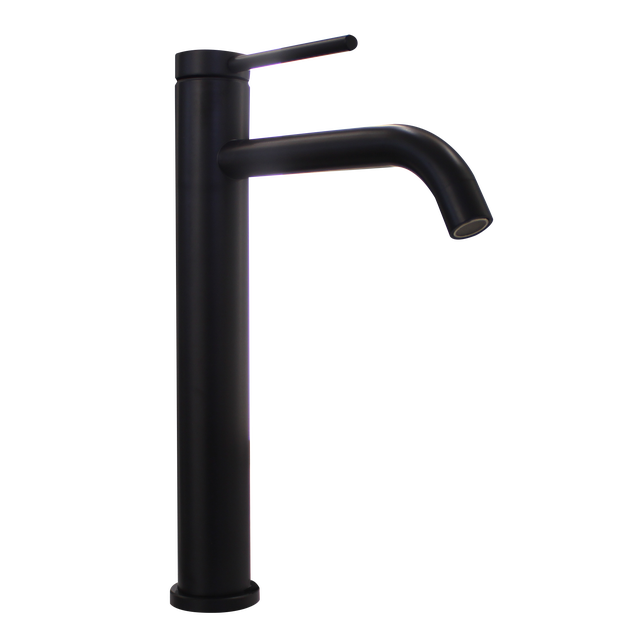 Grifo de lavabo ARTECRISTAL NEW TOPKAPI monomando caño alto negro mate. Acero inoxidable