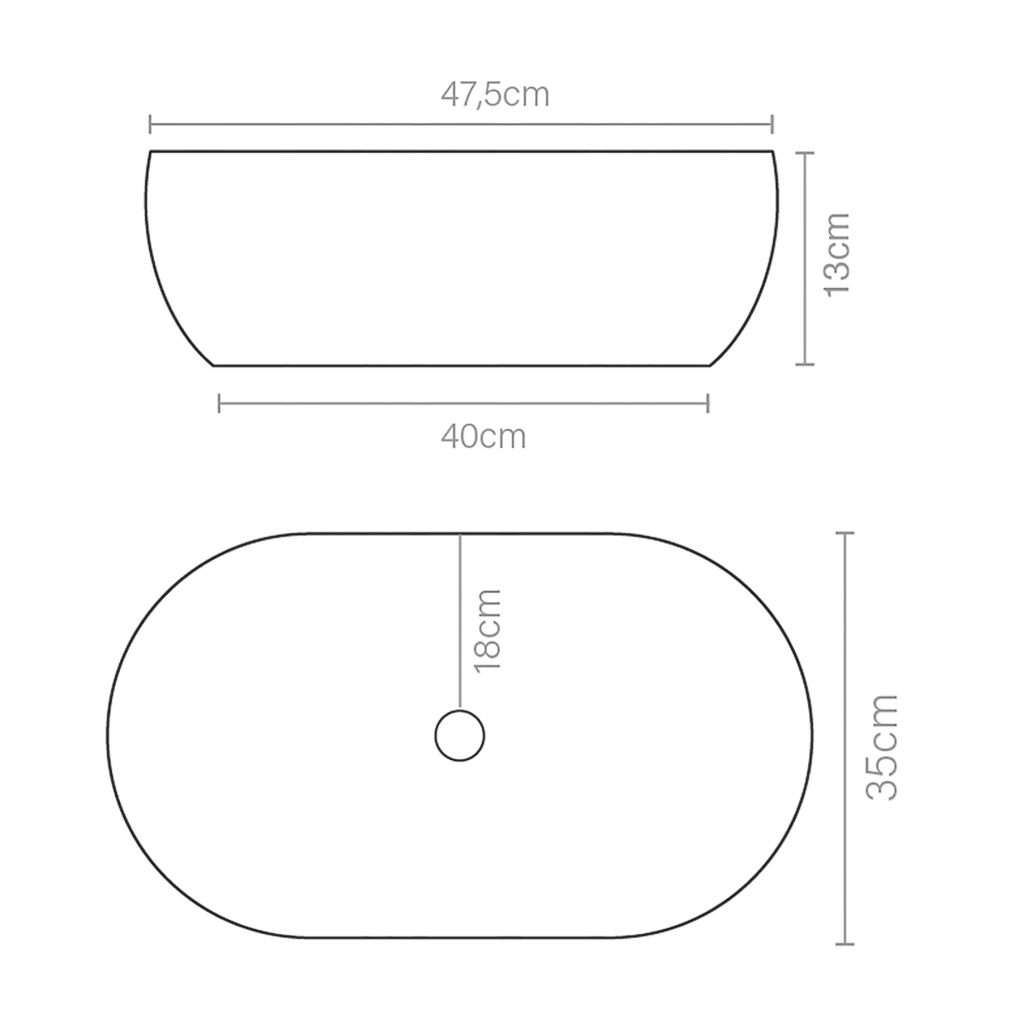 Lavabo de sobreponer Romero  mate 48.5x13x35 cm - 4