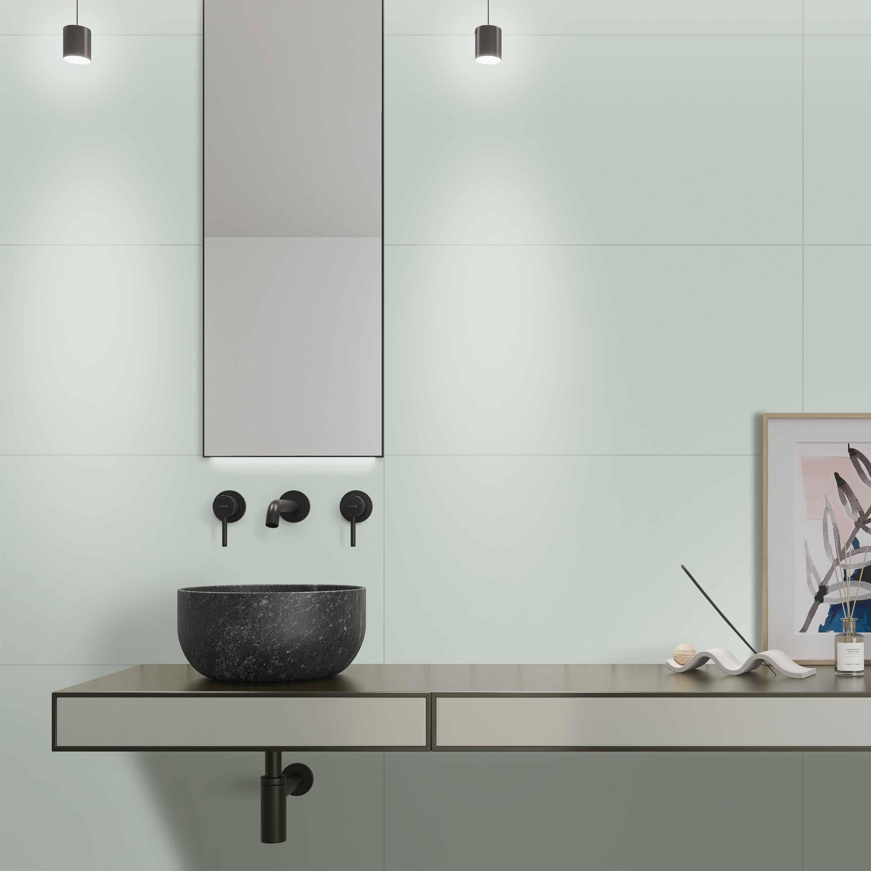 Azulejo cerámico arctic efecto cemento verde mate 60x120 cm c1 artens