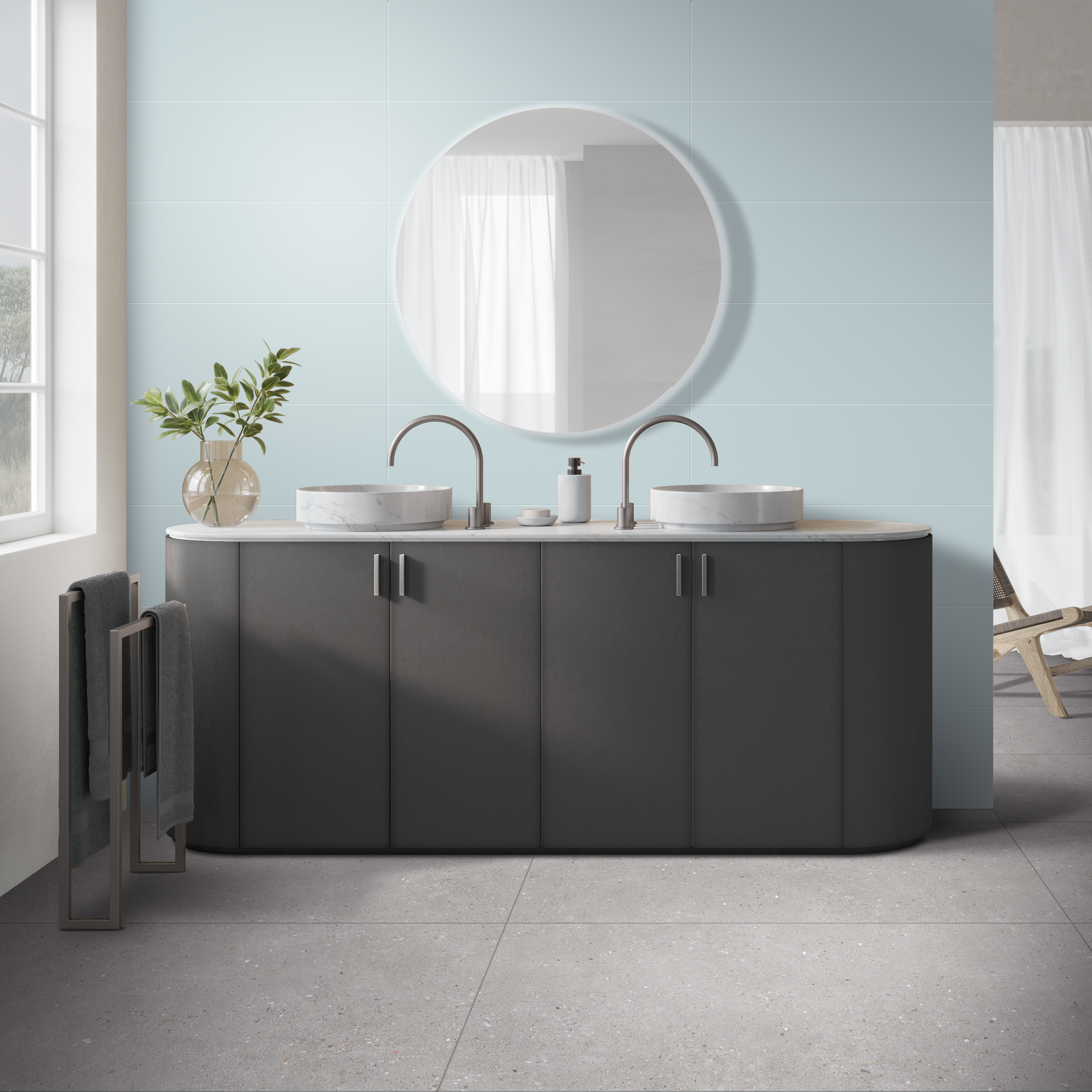 Carrelage mur intérieur effet bleu polaire Arctic  l.30 x L.90 cm ARTENS - 2