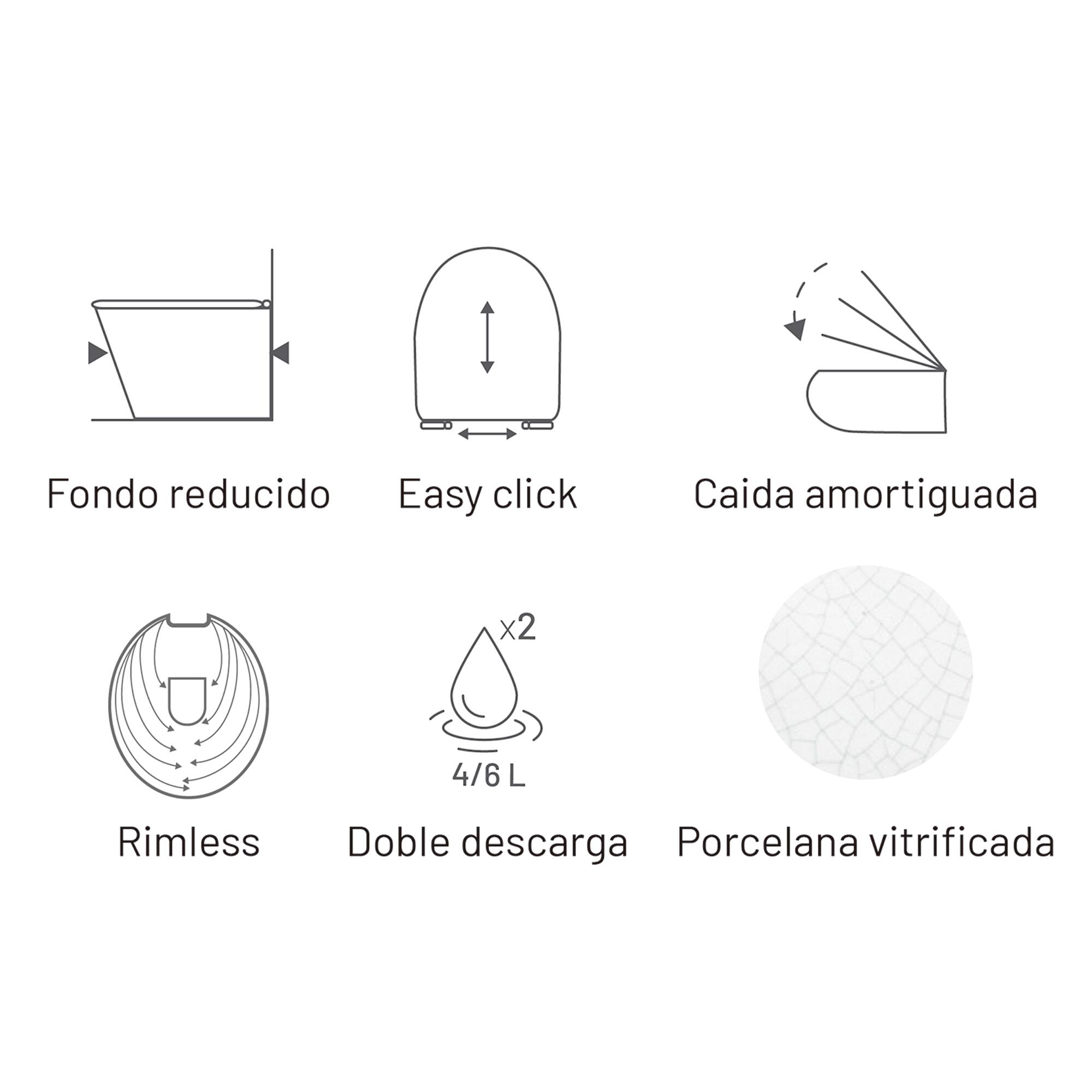 Pack WC Lino con tapa amortiguada en color blanco - 4