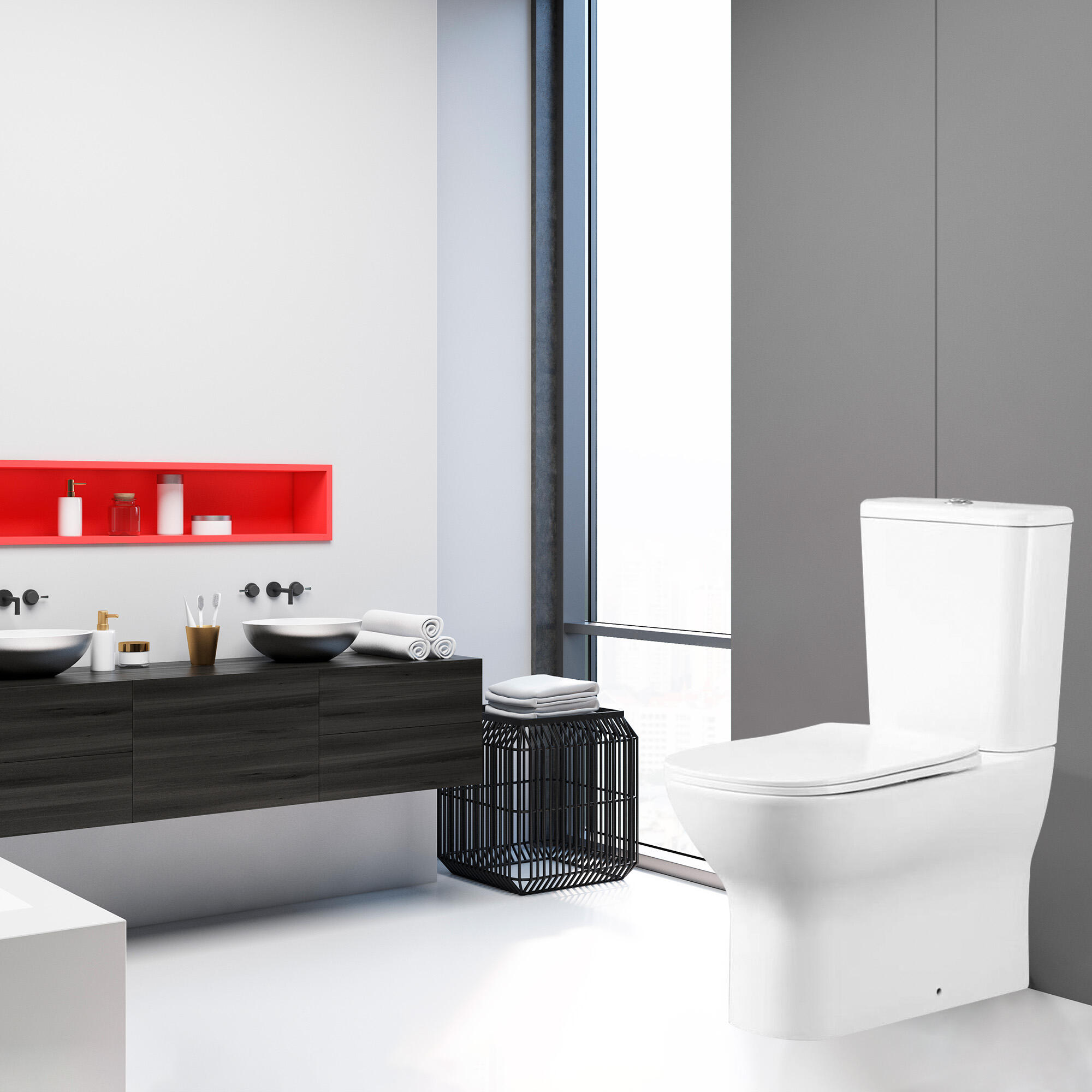 Pack WC Lino con tapa amortiguada en color blanco - 3