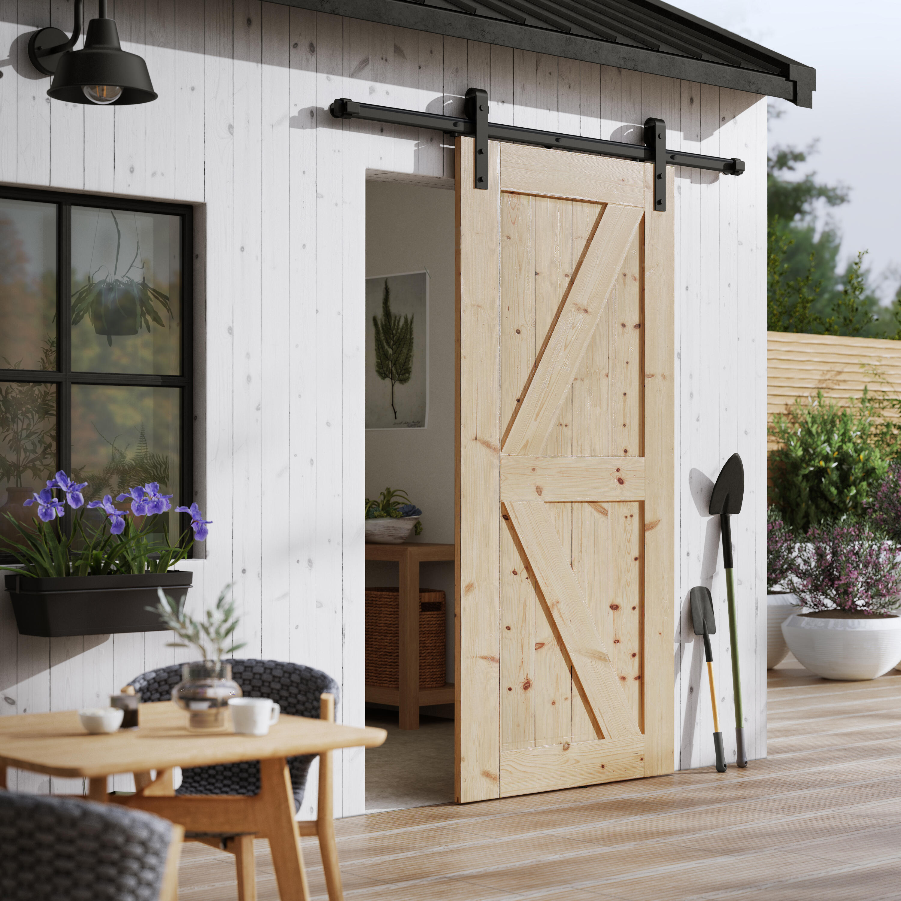 Guía puerta interior/exterior corredera alu Leva negro puerta hasta 93cm Artens - 7