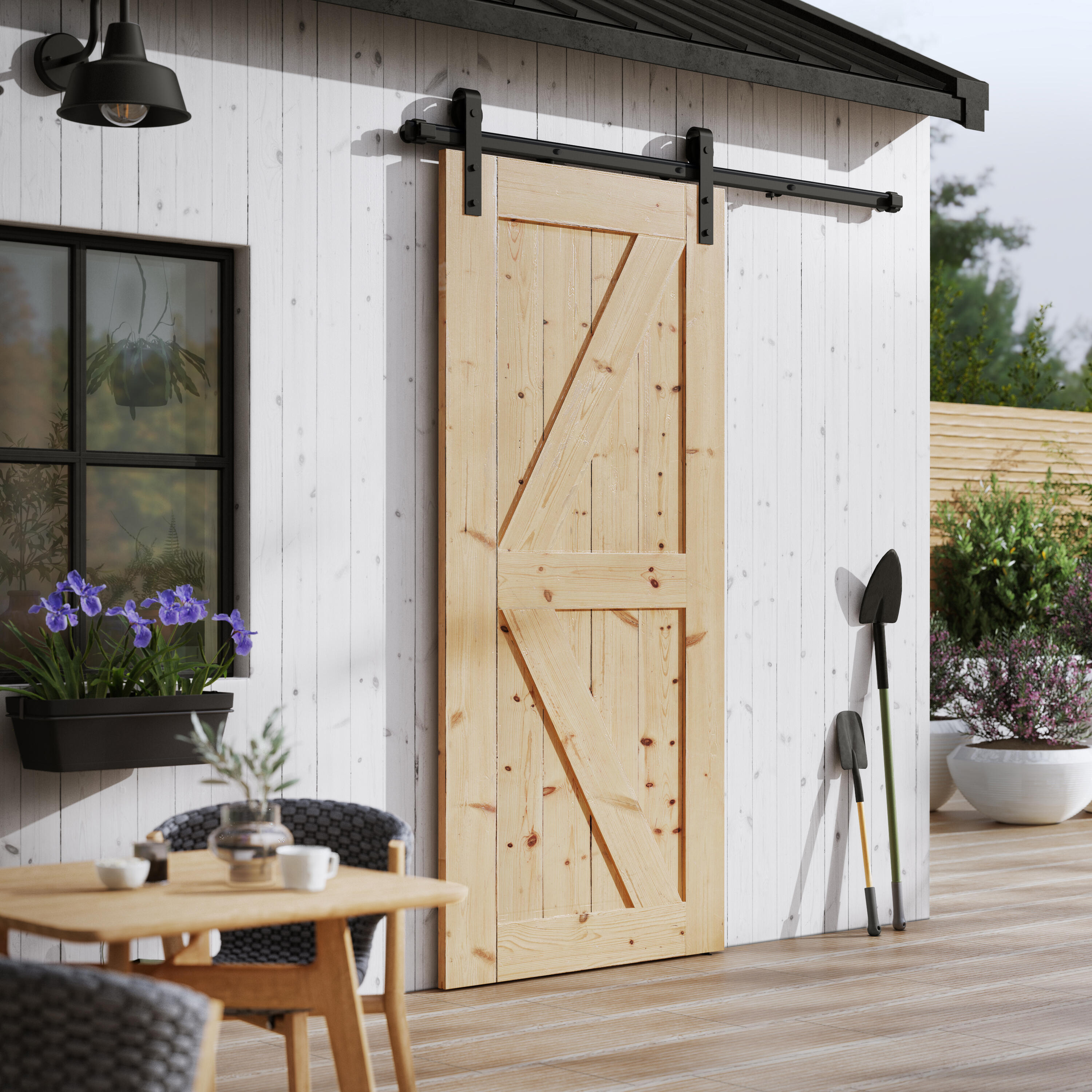 Guía puerta interior/exterior corredera alu Leva negro puerta hasta 93cm Artens - 2