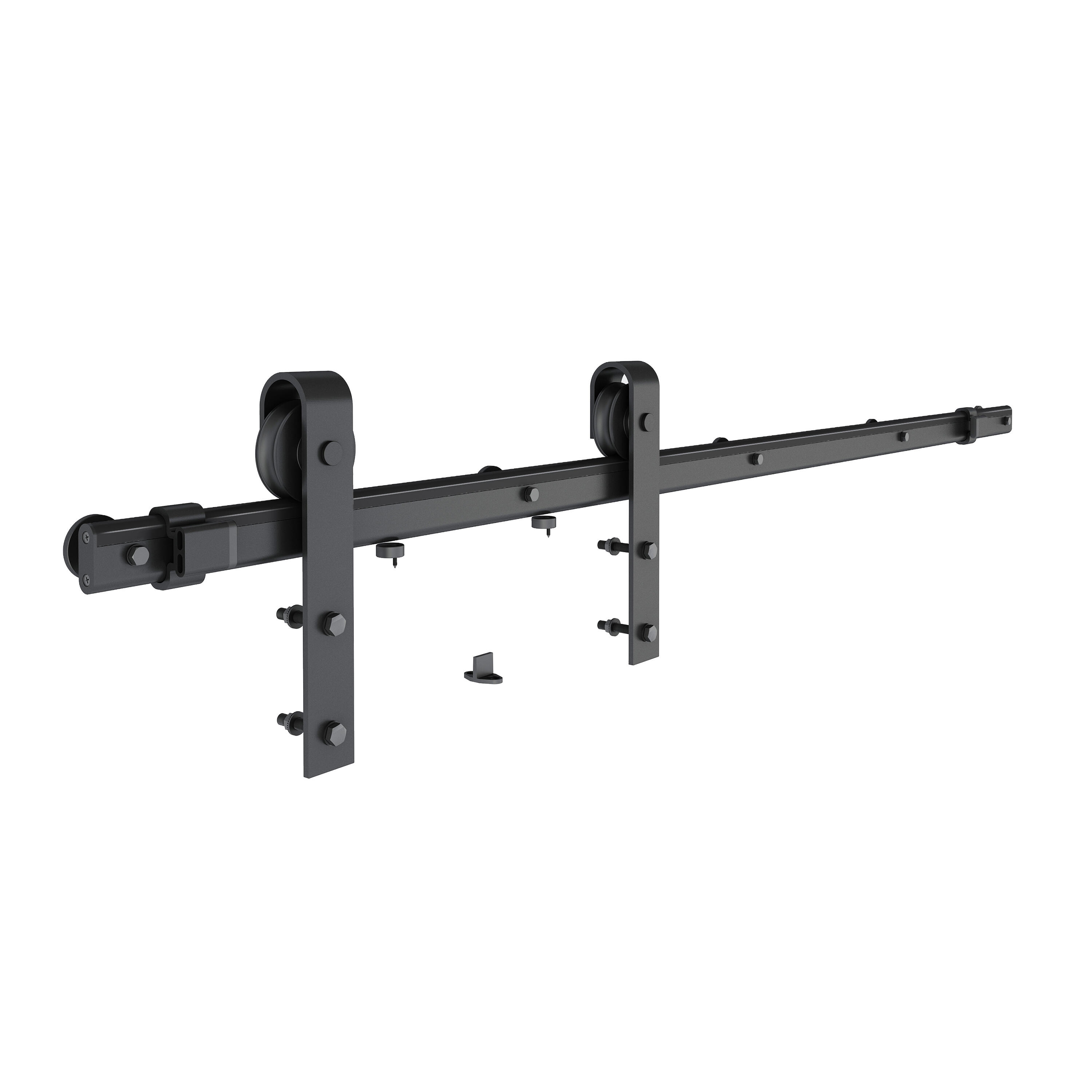 Guía puerta interior/exterior corredera alu Leva negro puerta hasta 93cm Artens - 4