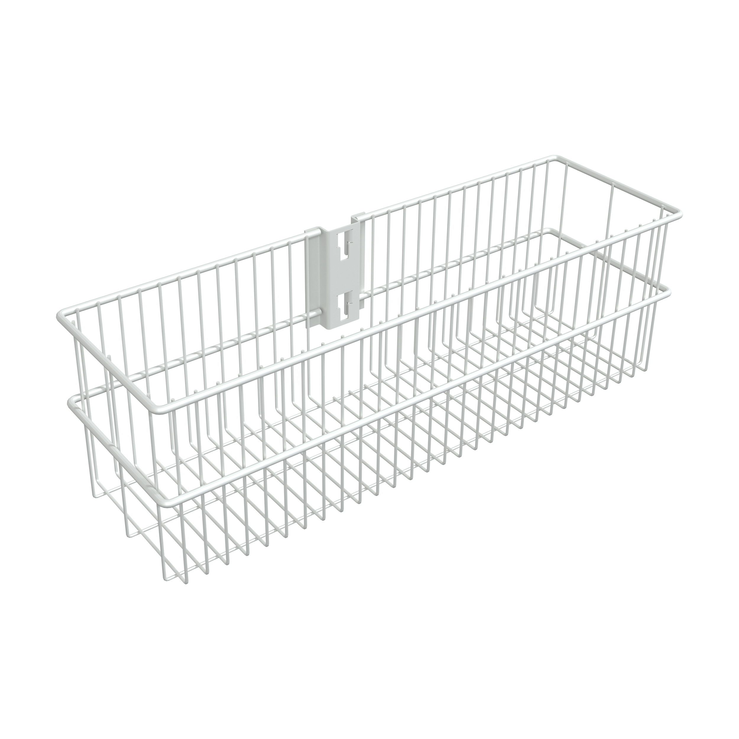 Kosz do listwy pionowej podwieszany 435 x 134 x 140 mm biały Integri