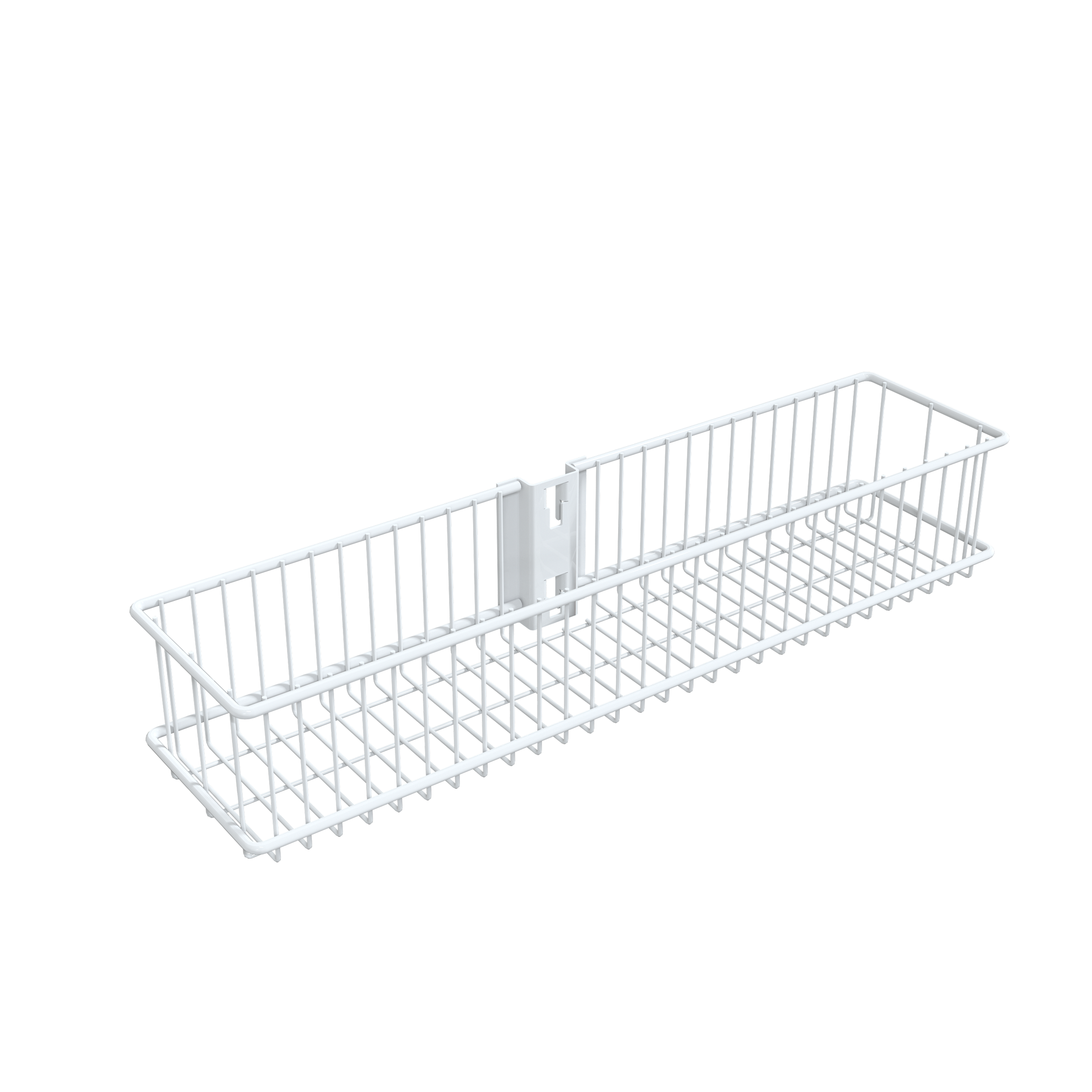 Kosz do listwy pionowej podwieszany 435 x 104 x 80 mm biały Integri
