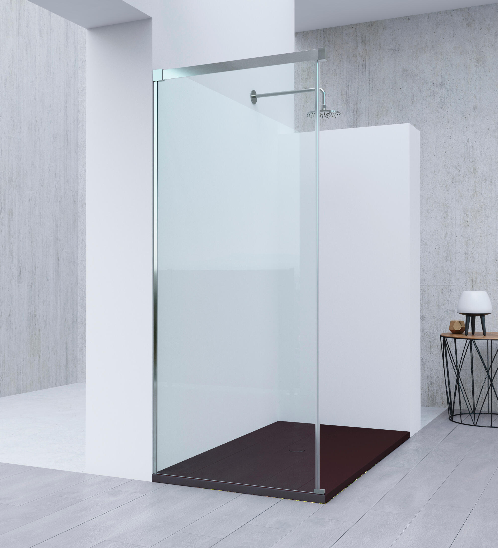 Mampara lateral fijo transparente vitria perfil cromo 75x199.2 cm 6mm