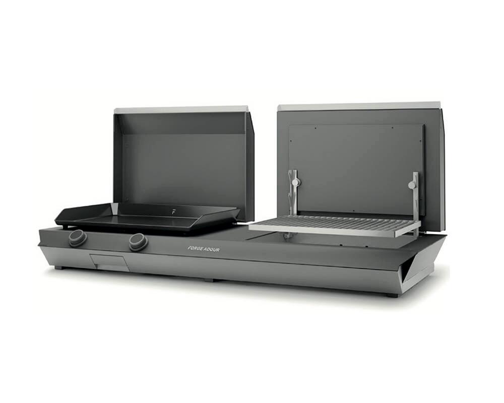 Plancha y parrilla combi para cocina exterior forge adour